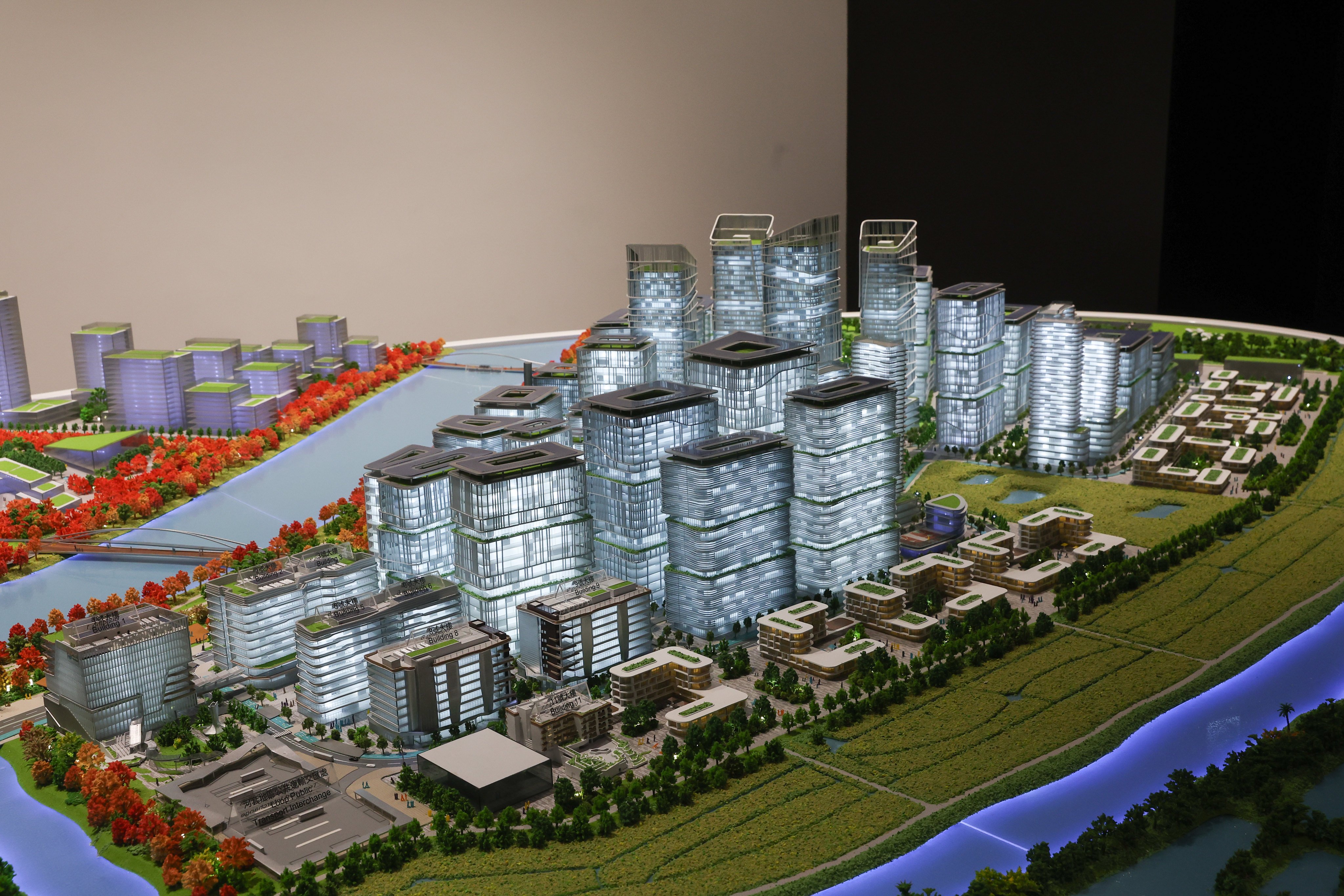 A model of the Hong Kong-Shenzhen Innovation and Technology Park in Lok Ma Chau Loop. Photo: Edmond So