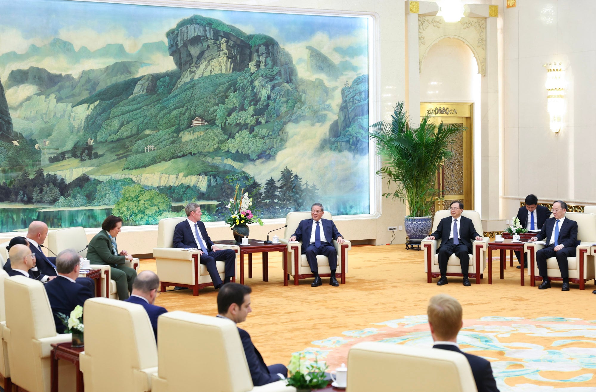 Chinese Premier Li Qiang meets a delegation from the US-China Business Council at the Great Hall of the People in Beijing on Tuesday. Photo: Xinhua Chinese Premier Li Qiang meets a delegation from the US-China Business Council at the Great Hall of the People in Beijing on Tuesday. Photo: Xinhua