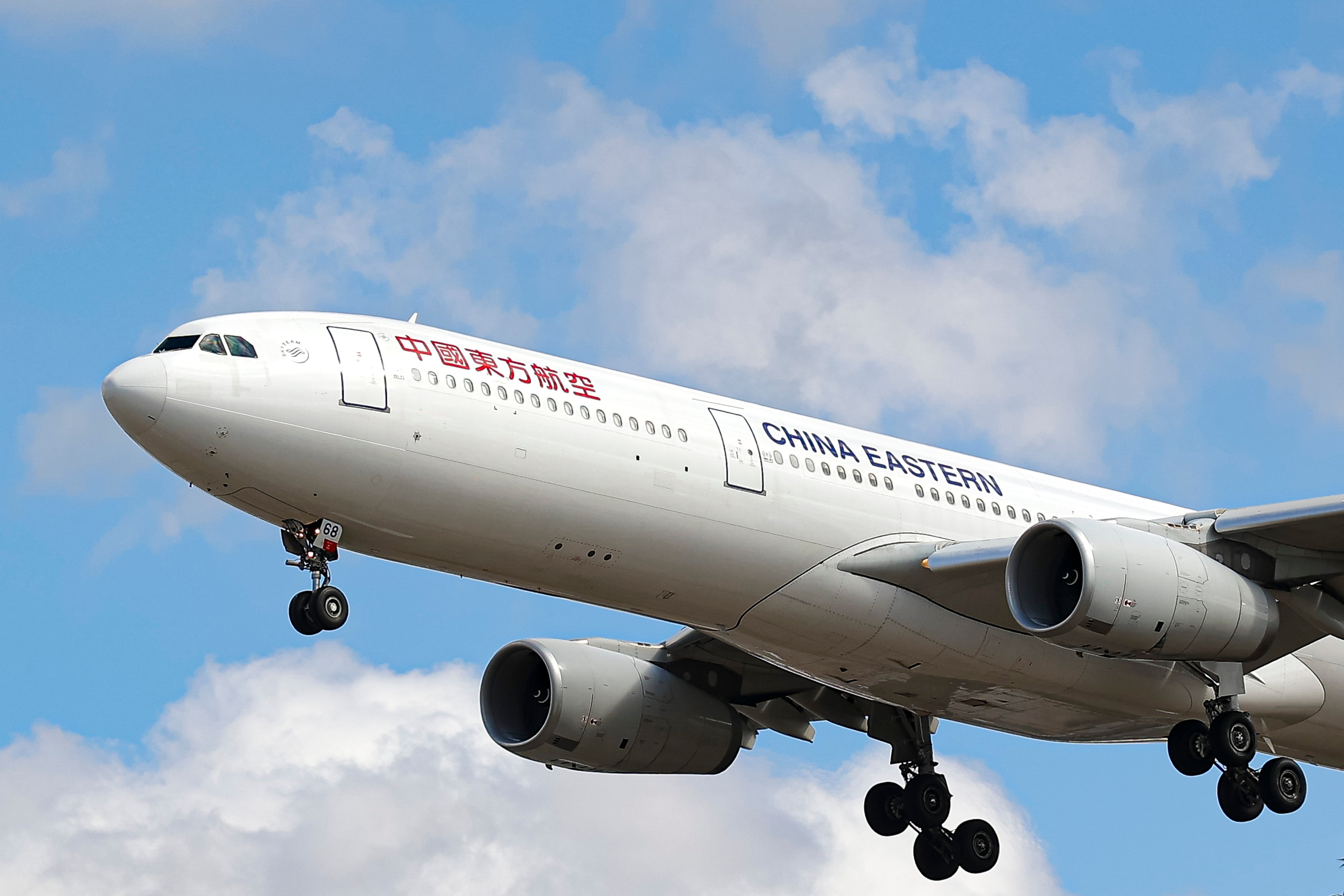A China Eastern Airlines Airbus A330 aircraft as seen on final approach to London’s Heathrow Airport. Photo: Getty Images