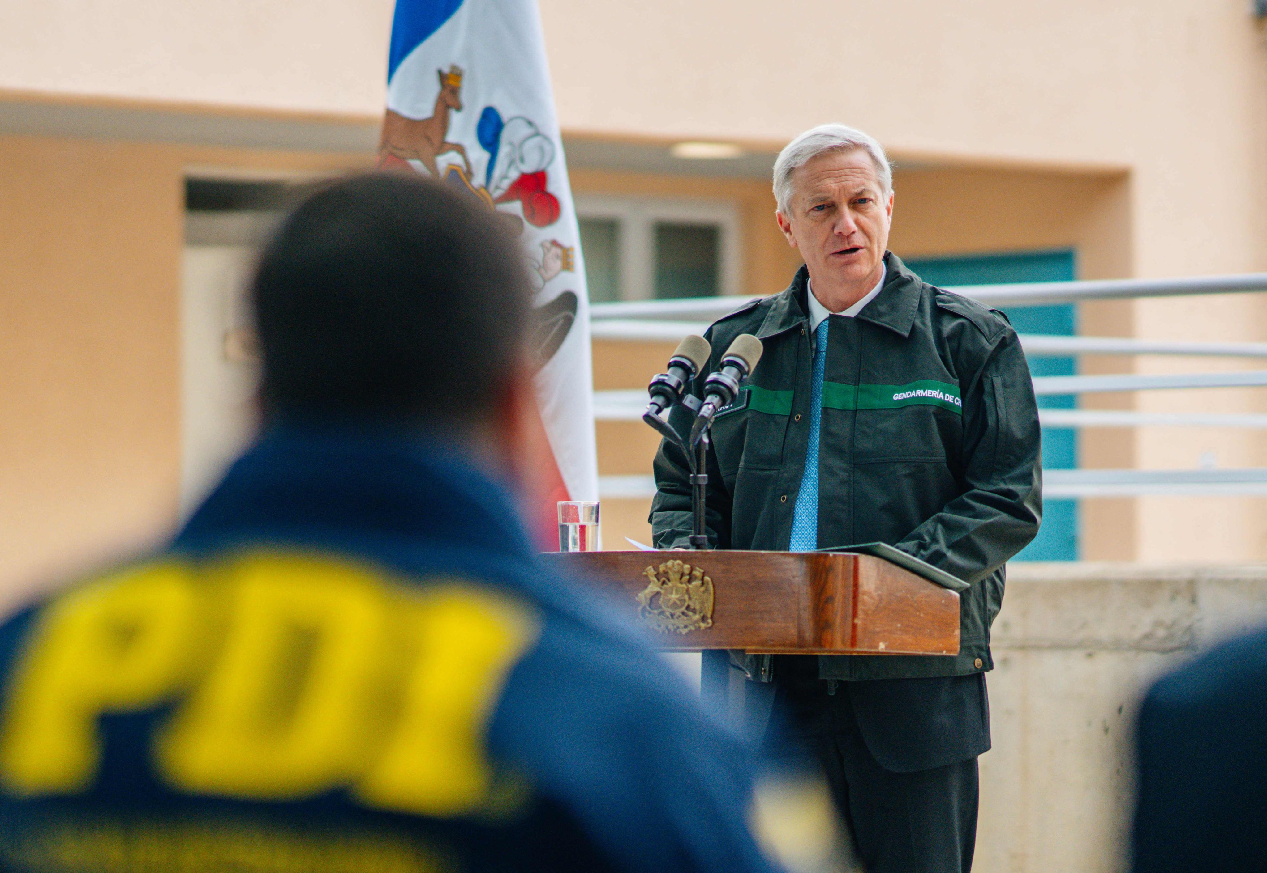 Chilean President Jose Antonio Kast visits La Laguna prison in Talca on August 13, as authorities transfer high-risk inmates there as part of a crackdown on organised crime. Photo: AFP