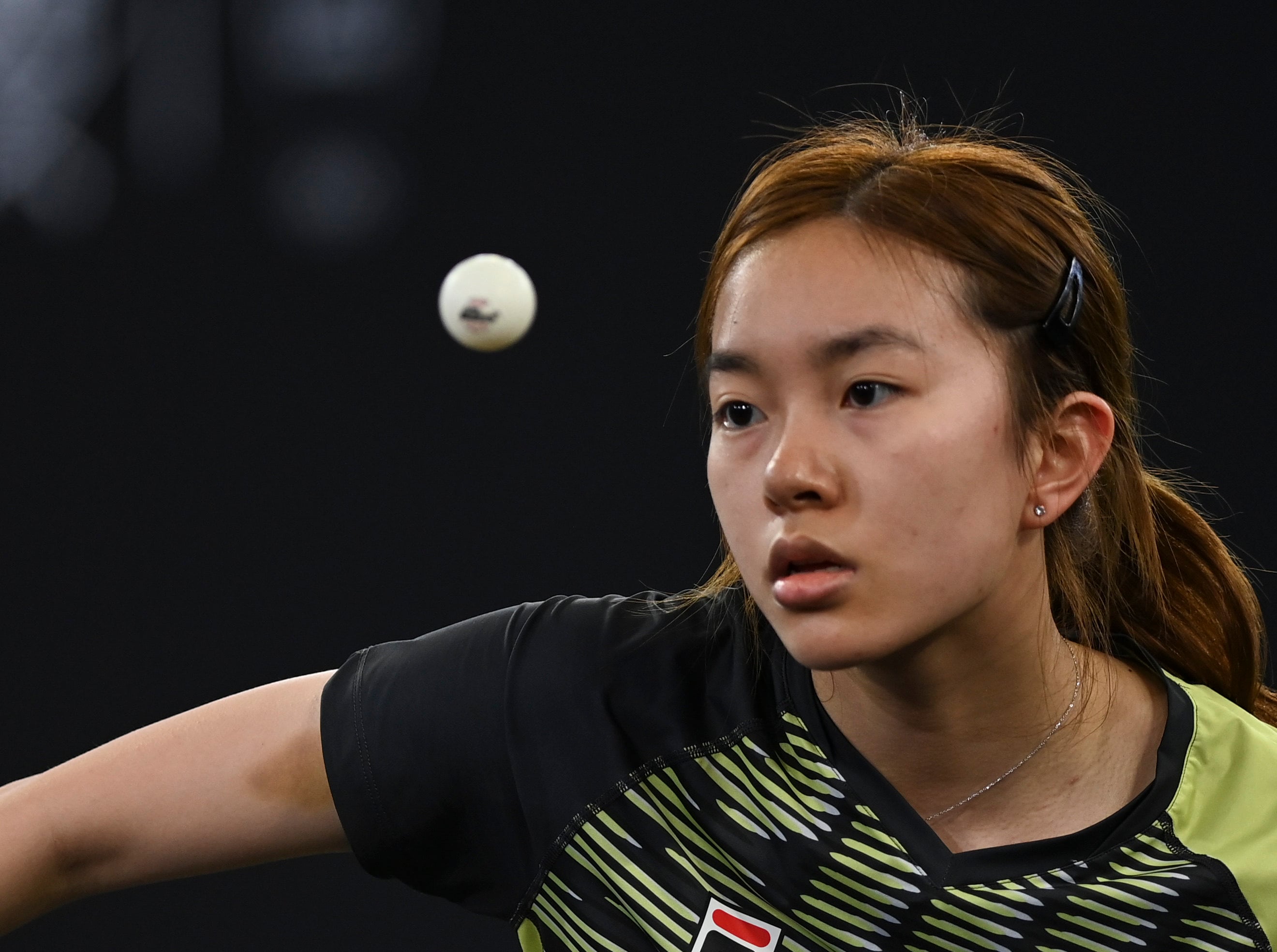 Pedrey Ng competes at the World Table Tennis Championships (WTTC) Asian Continental Stage in Doha, Qatar, in January 2023. Photo: Xinhua