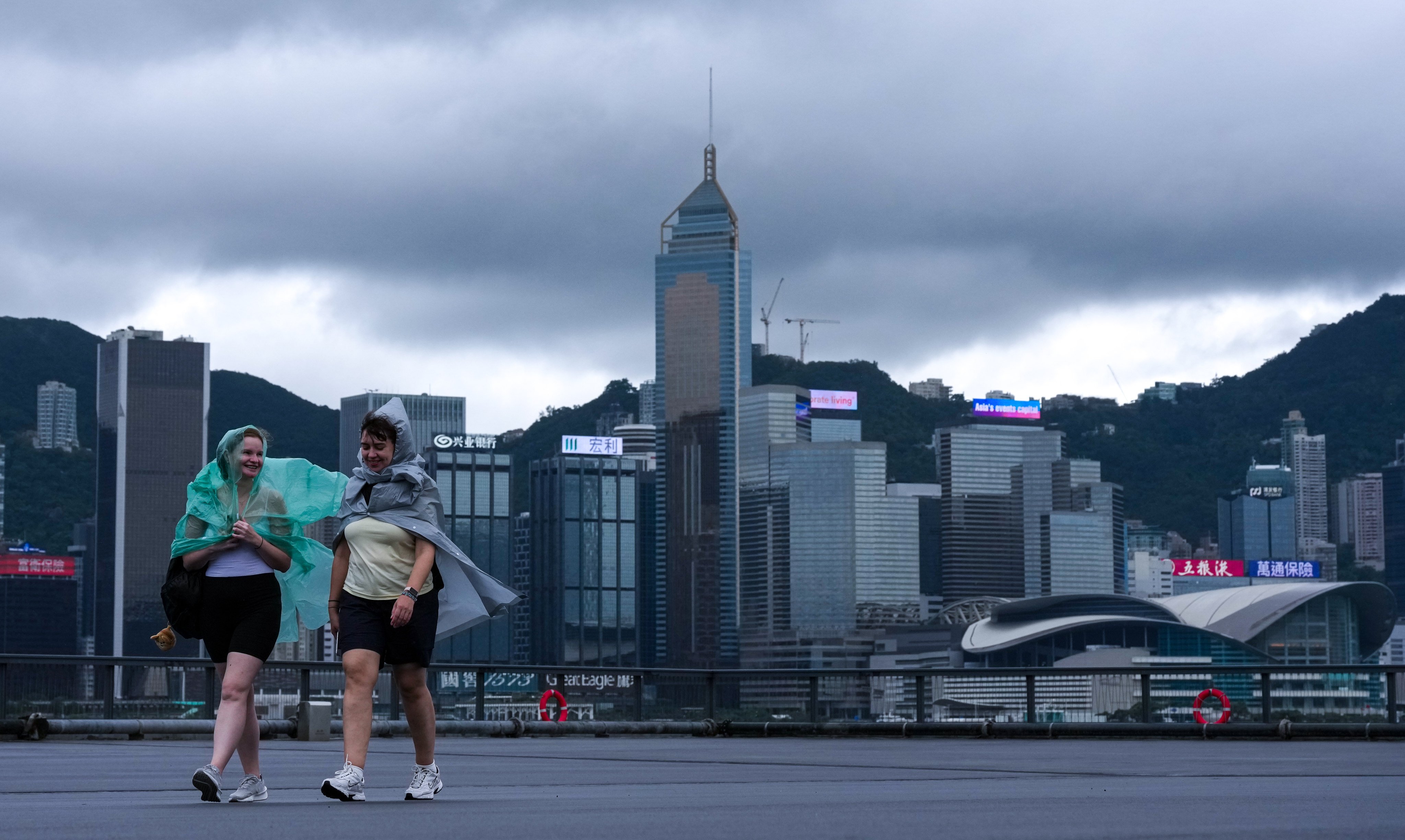 Dark clouds loom over the Hong Kong Island skyline on Tuesday. Photo: Karma Lo