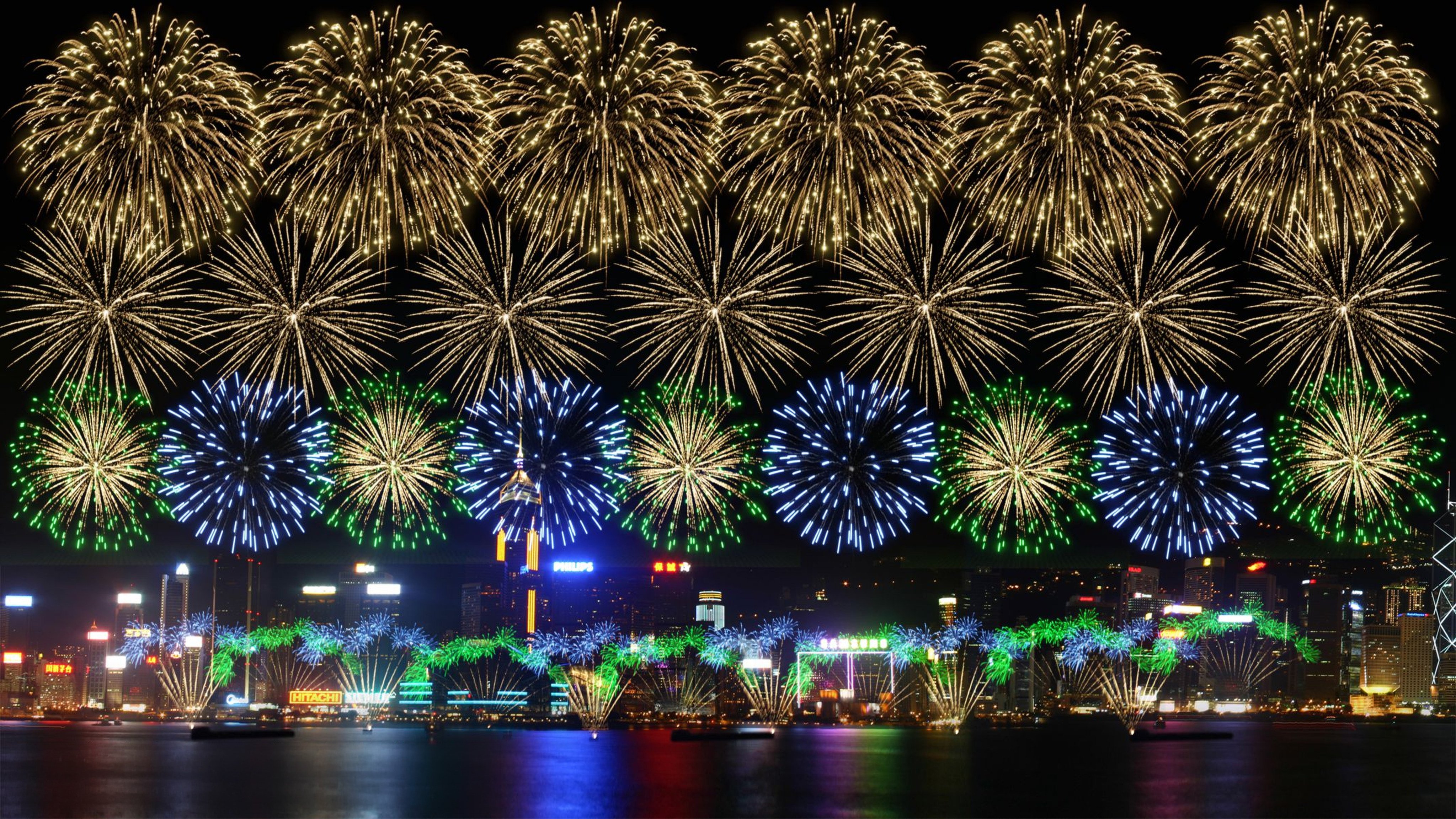 The display last year. Coordinated by the Culture, Sports and Tourism Bureau, the show will launch 31,888 pyrotechnic shells from nine firing points on three barges and six floating pontoons at 8pm. Photo: Handout