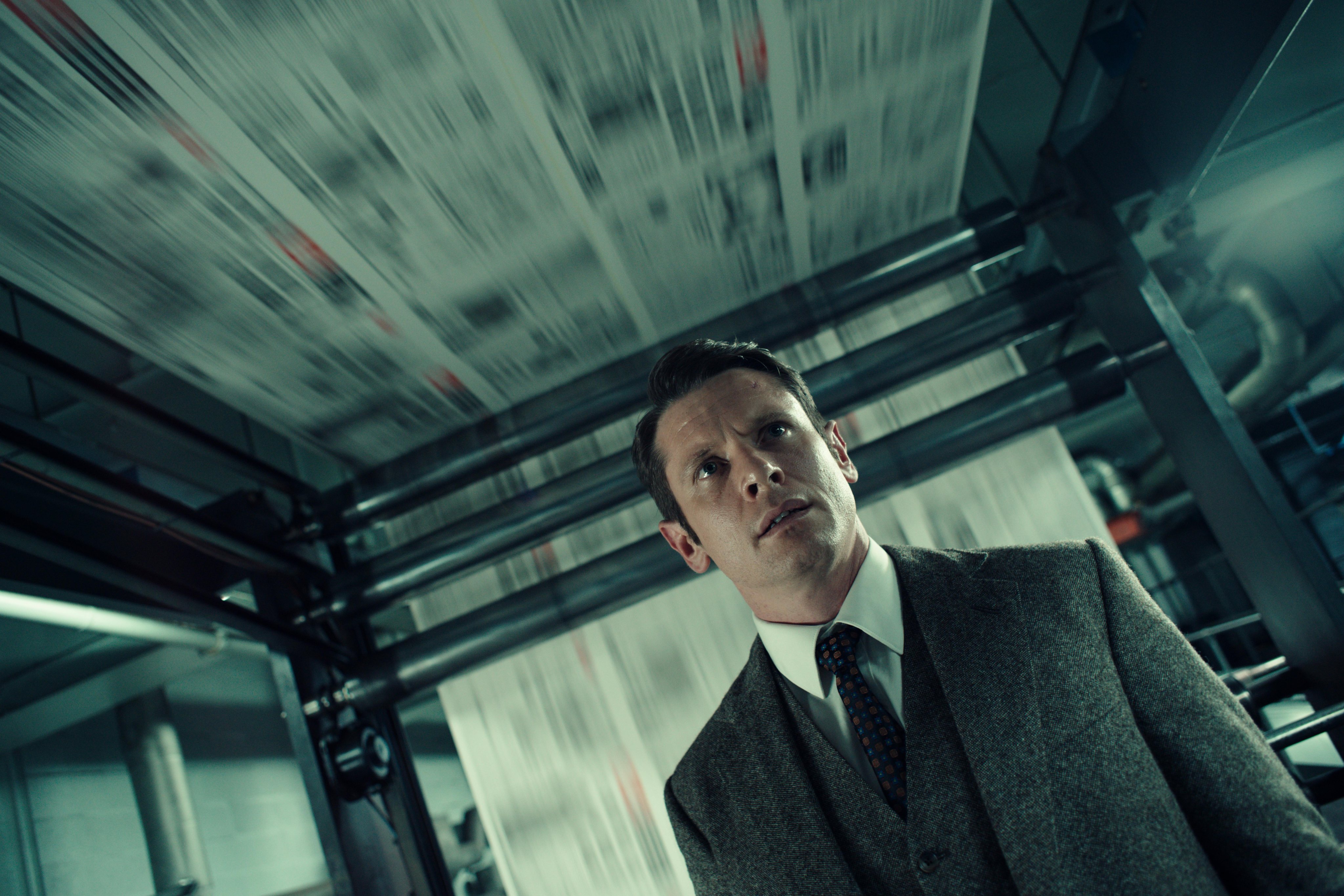 Jack O'Connell as The Sun editor Larry Lamb in a still from Ink, directed by Danny Boyle. Photo: Studio Canal