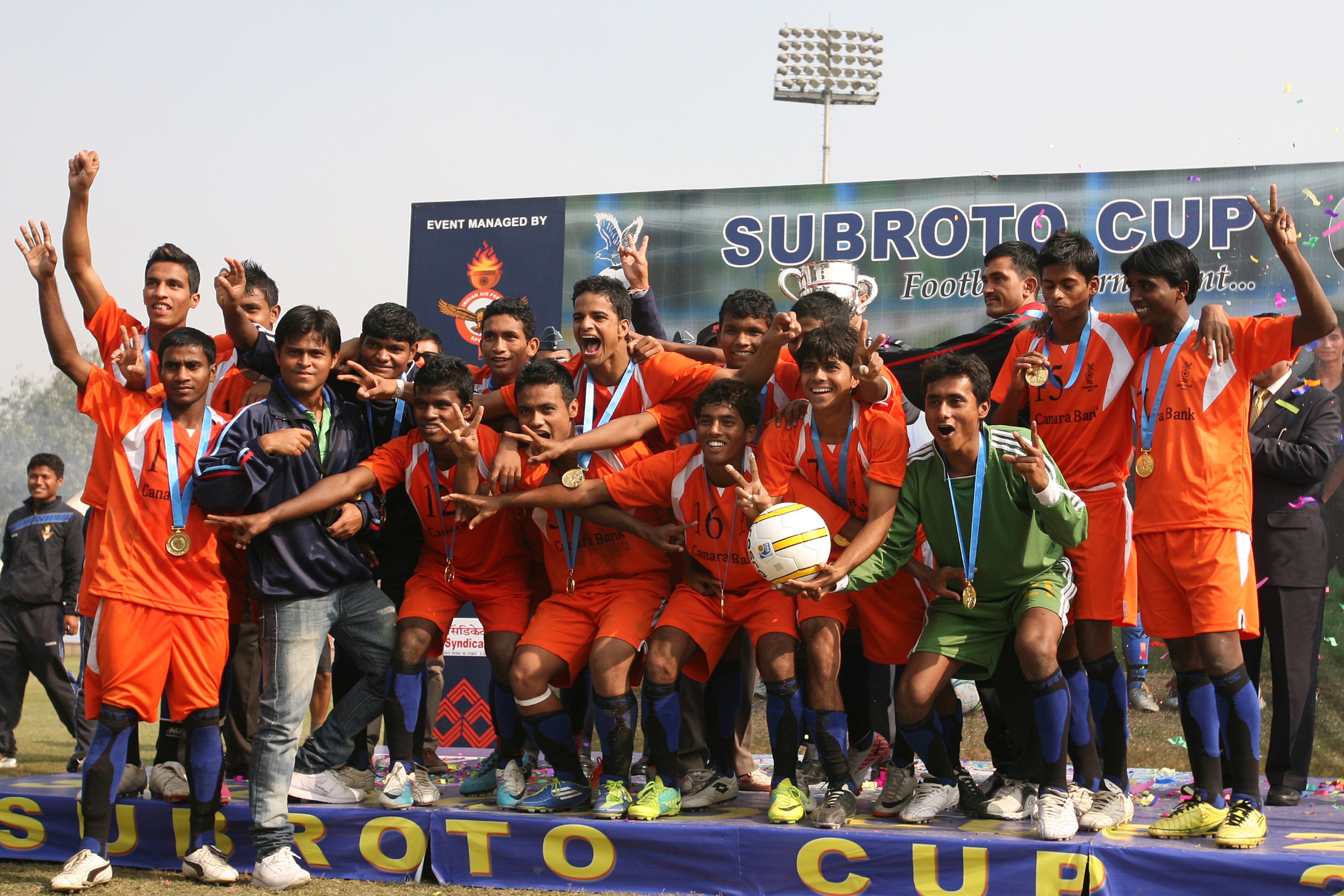 Twenty teams were expelled from the last Subroto Cup schools football tournament for fielding over-aged players. Photo: Getty Images