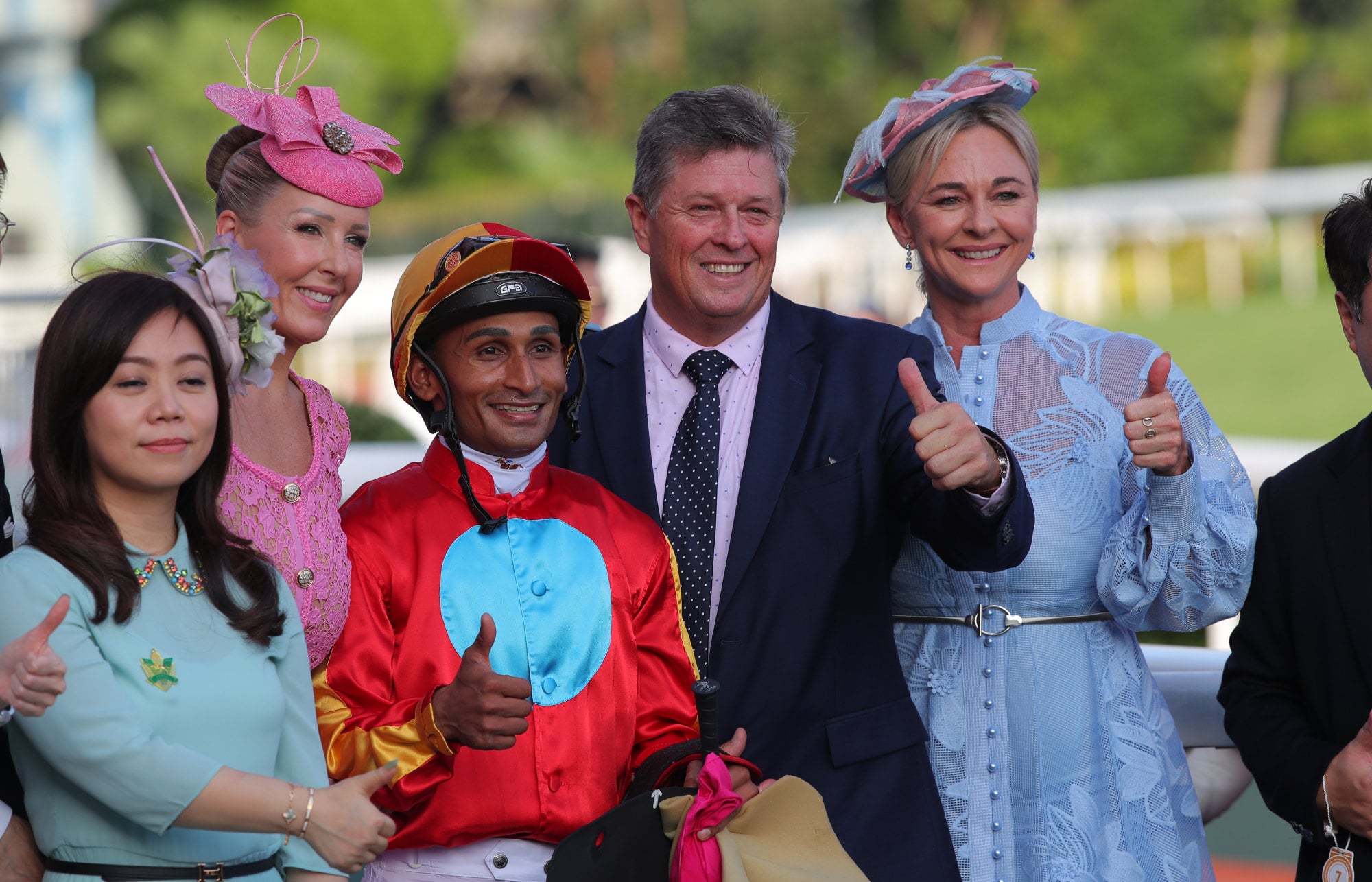 Karis Teetan and trainer Brett Crawford celebrate Encountered’s Group Three win. Karis Teetan and trainer Brett Crawford celebrate Encountered’s Group Three win.