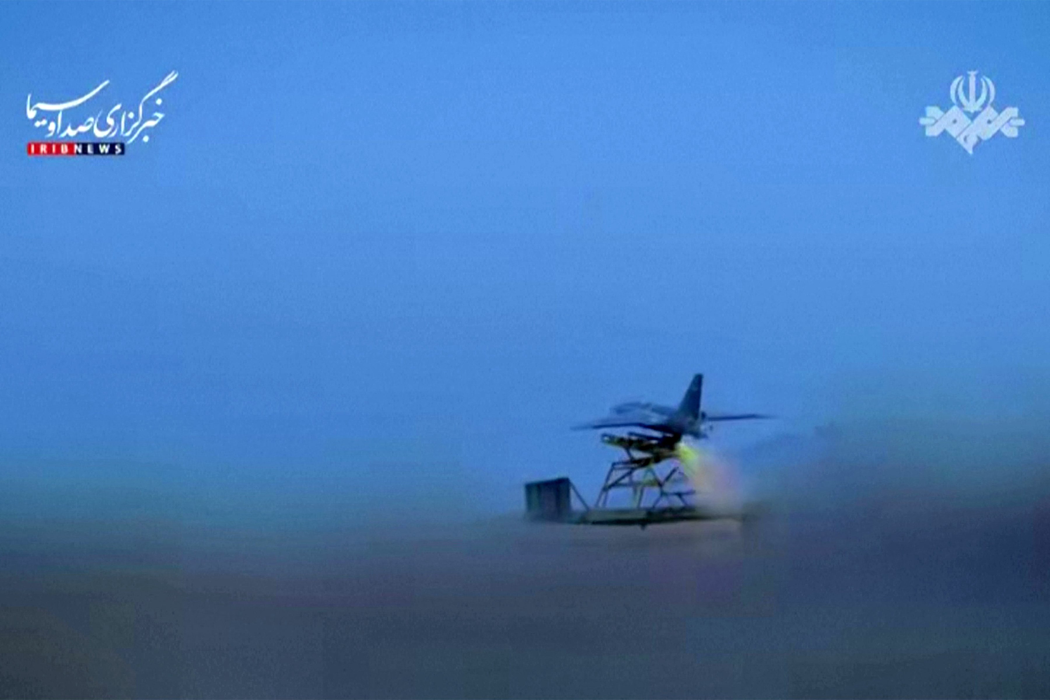 Iranian state media footage on September 2, 2026 shows a drone launch against regional US bases. Photo: IRIB via AFP