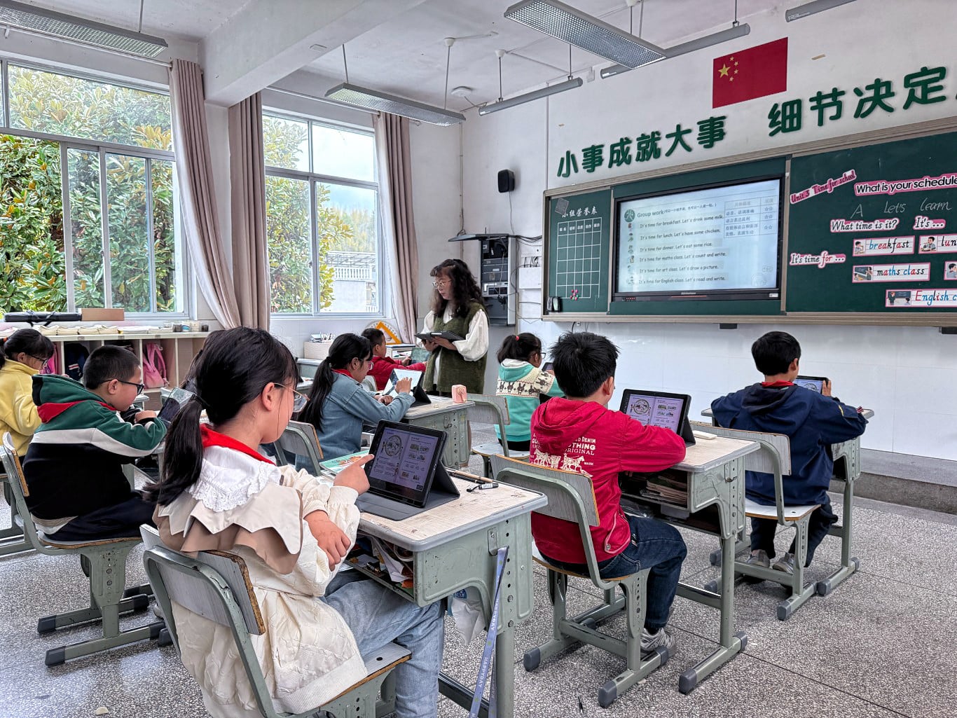 Students attend class at a school in eastern China’s Zhejiang province. Photo: Xinhua
