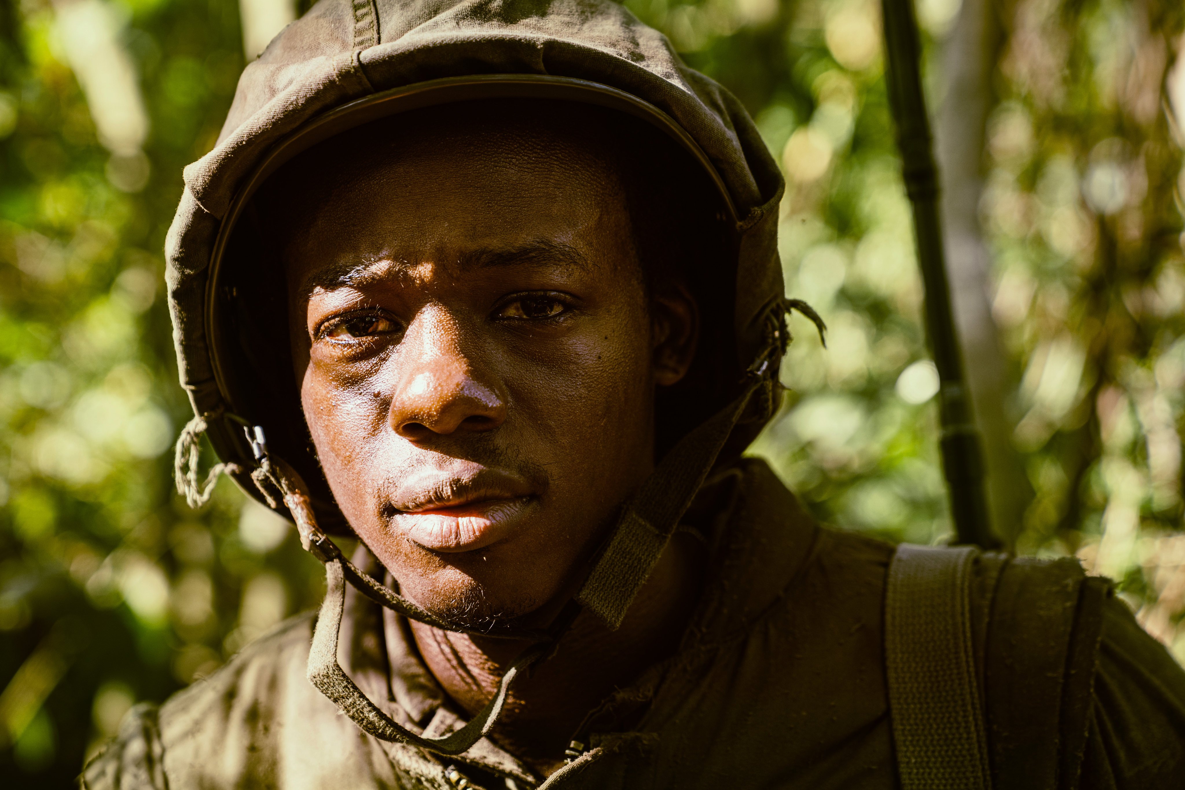 Rodney Hicks in a still from Mr. Nelson, Did You Kill People?, directed by Shinya Tsukamoto. Geoffrey Rush, Mark Merphy and Tatyana Ali co-star.