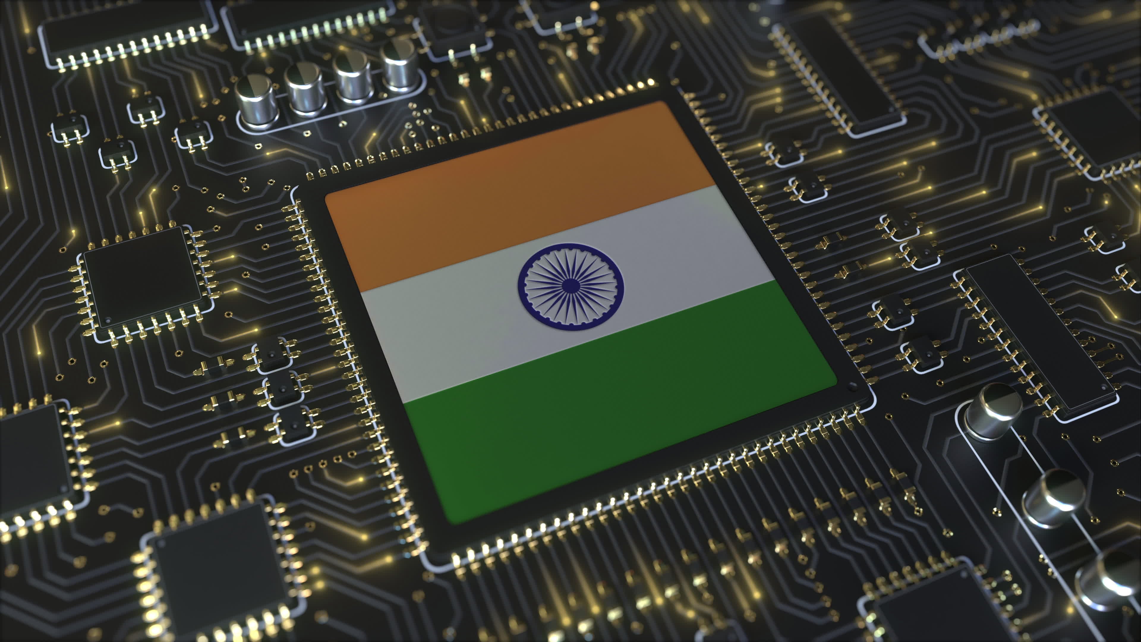 An Indian flag is juxtaposed on an 
operating chipset. New Delhi has  launched the second phase of its mission with a budget of US$13 billion to build an industrial ecosystem spanning chip design to manufacturing. Photo: Shutterstock