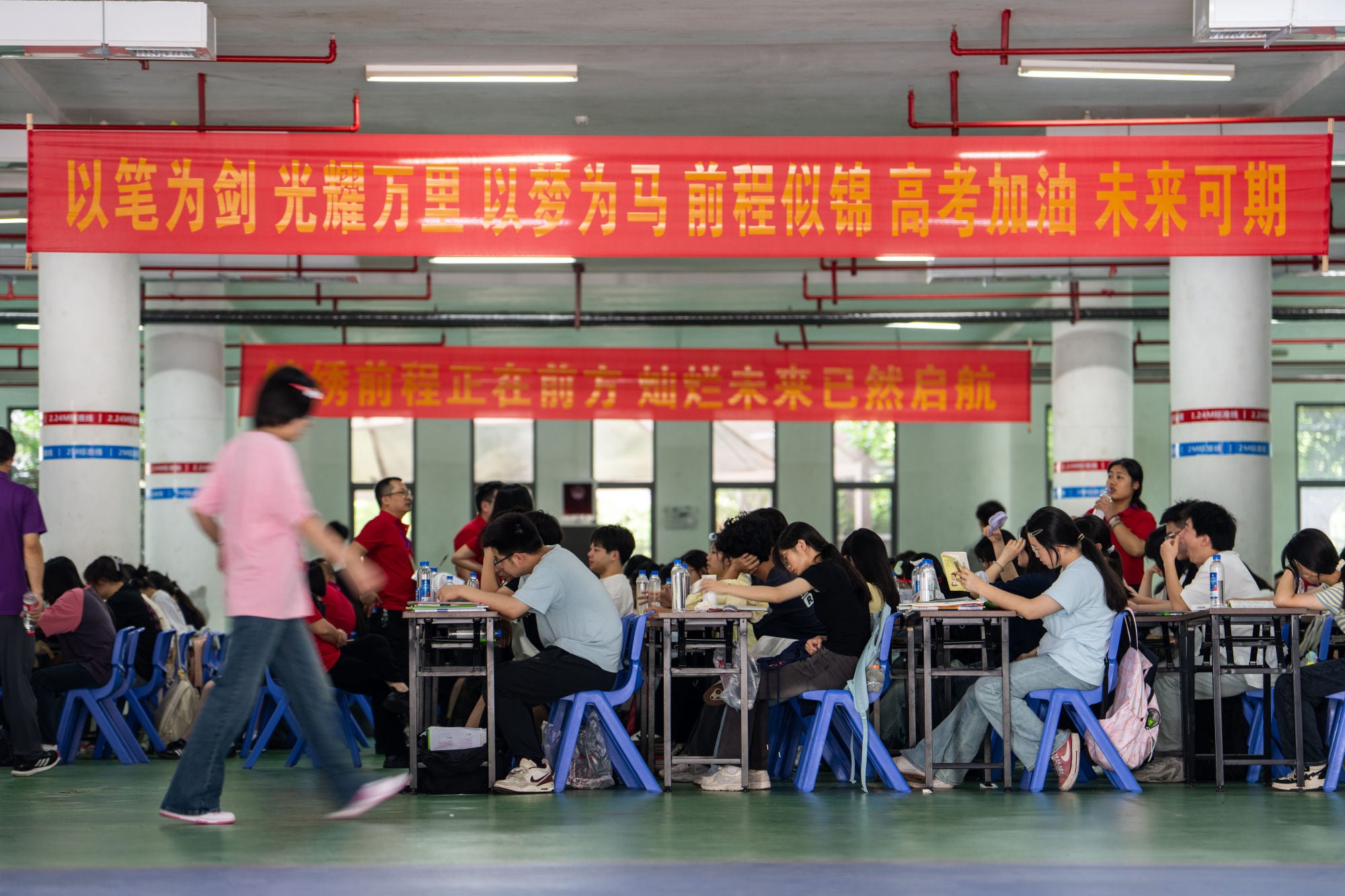 Students study at a gaokao exam site in Changsha, Hunan province. In China, high-stakes tests heavily dictate a student’s future. Photo: Xinhua/Chen Sihan Students study at a gaokao exam site in Changsha, Hunan province. In China, high-stakes tests heavily dictate a student’s future. Photo: Xinhua/Chen Sihan