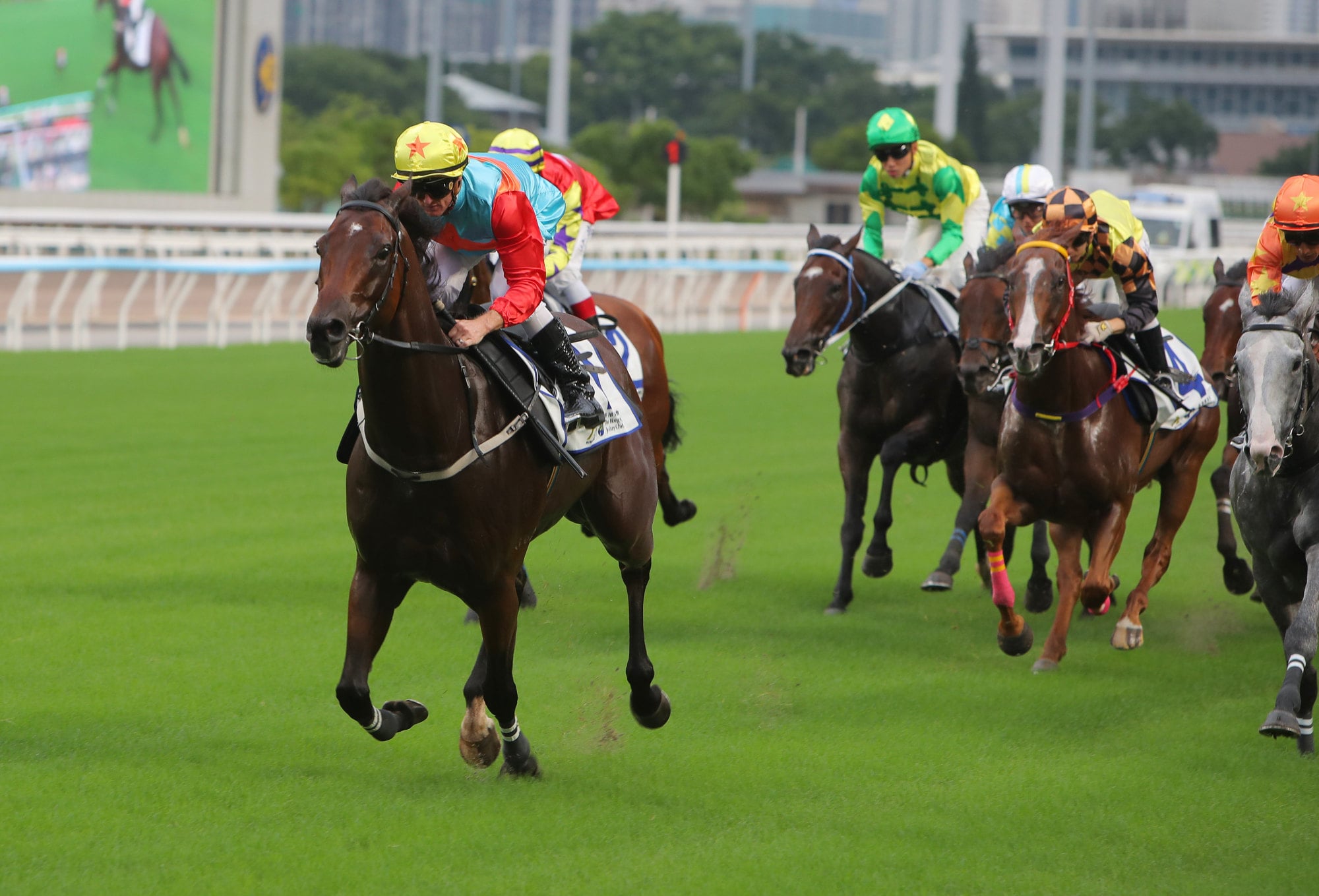 Ka Ying Rising wins his barrier trial at Sha Tin. Ka Ying Rising wins his barrier trial at Sha Tin.