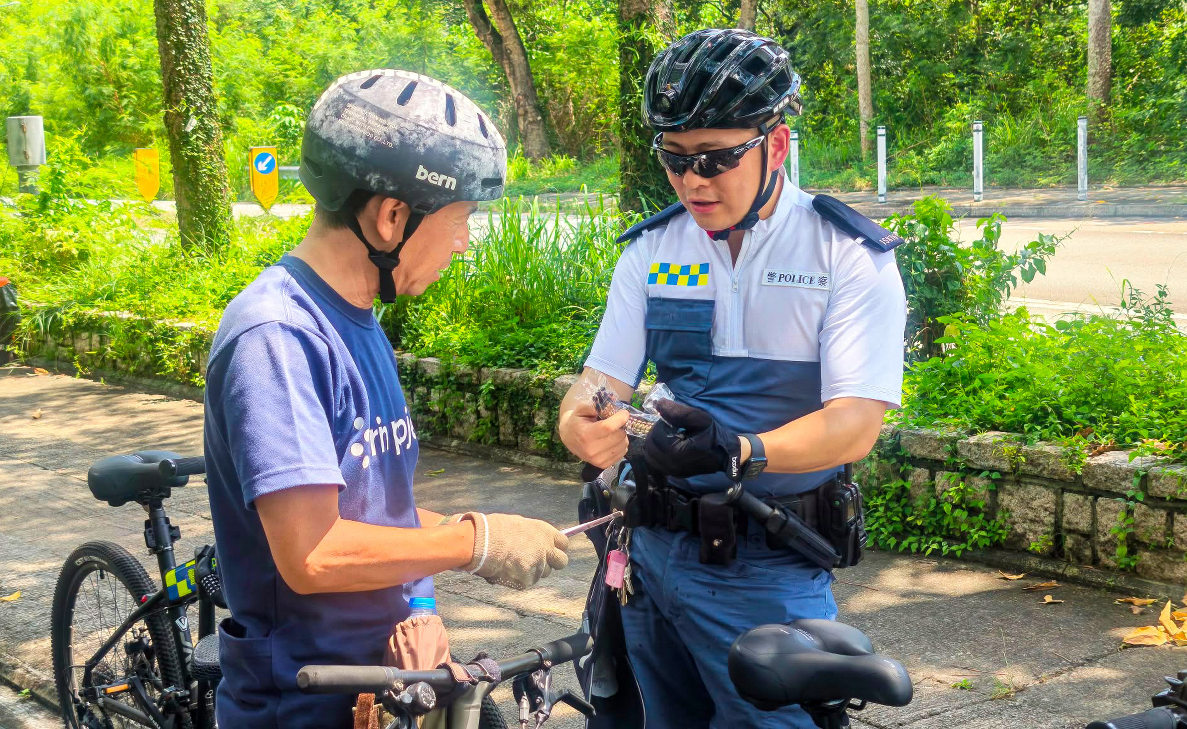 The New Territories North police region launched a cycling safety campaign on August 1.
Photo: Handout