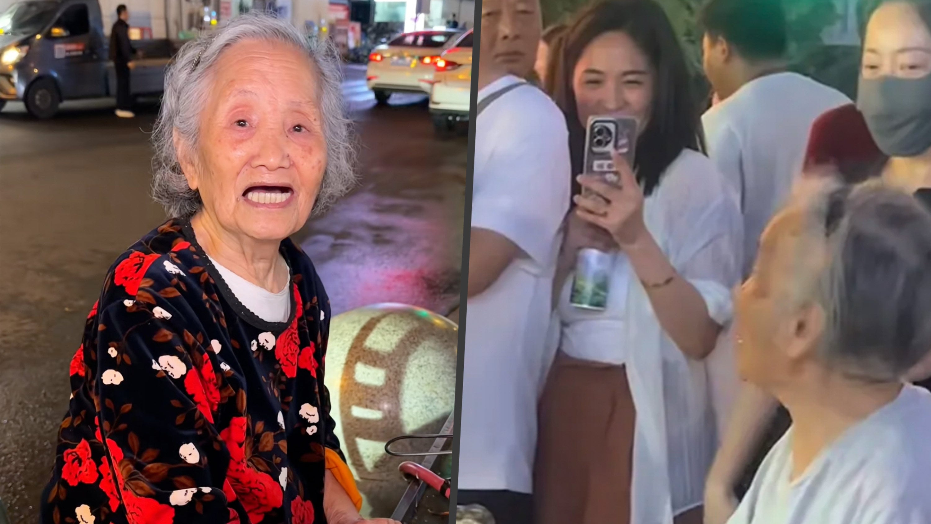 A 92-year-old food vendor in Chengdu has ignited a national conversation on “camera bullying” after video creators flooded her stall, provoking her to display anger, which they then edited to depict her as an “evil granny” for views. Photo: SCMP composite/Douyin