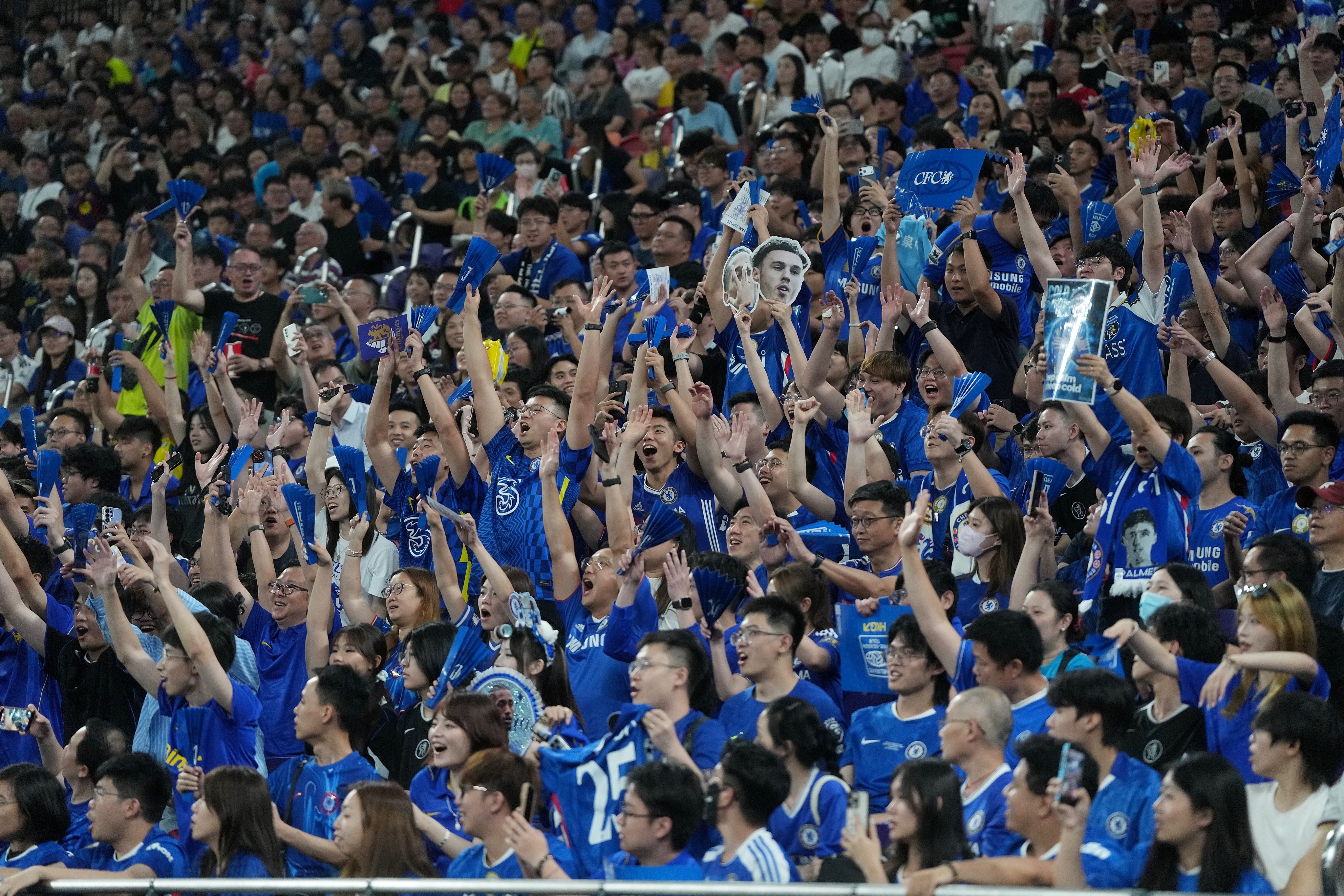 Chelsea fans make some noise at the Hong Kong Football Festival last month. Photo: Elson Li