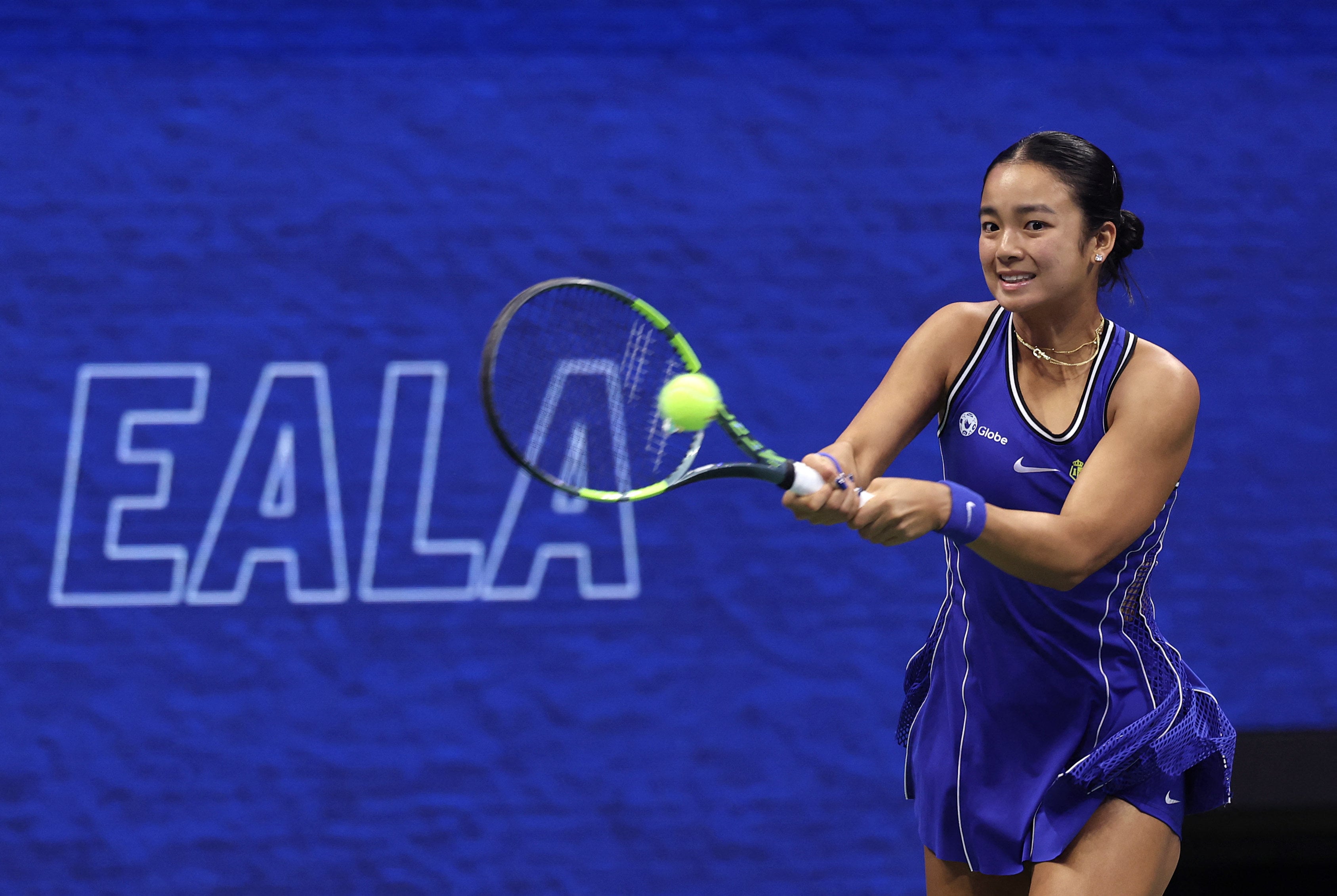 Alexandra Eala was knocked out of the US Open in the third round on Saturday by Iva Jovic of the United States. Photo: AFP