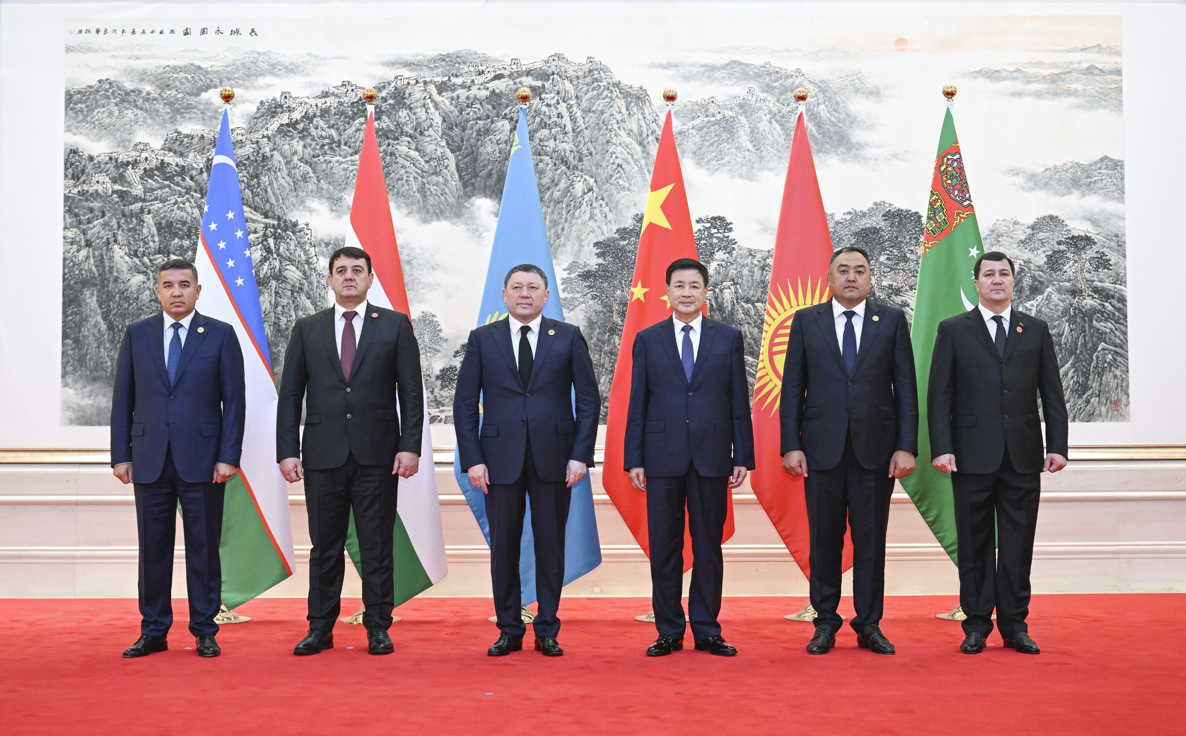 Chinese Minister of Public Security Wang Xiaohong (third from right) attends the China-Central Asia ministerial conference on public security and internal affairs in Beijing on Monday. Photo: Xinhua