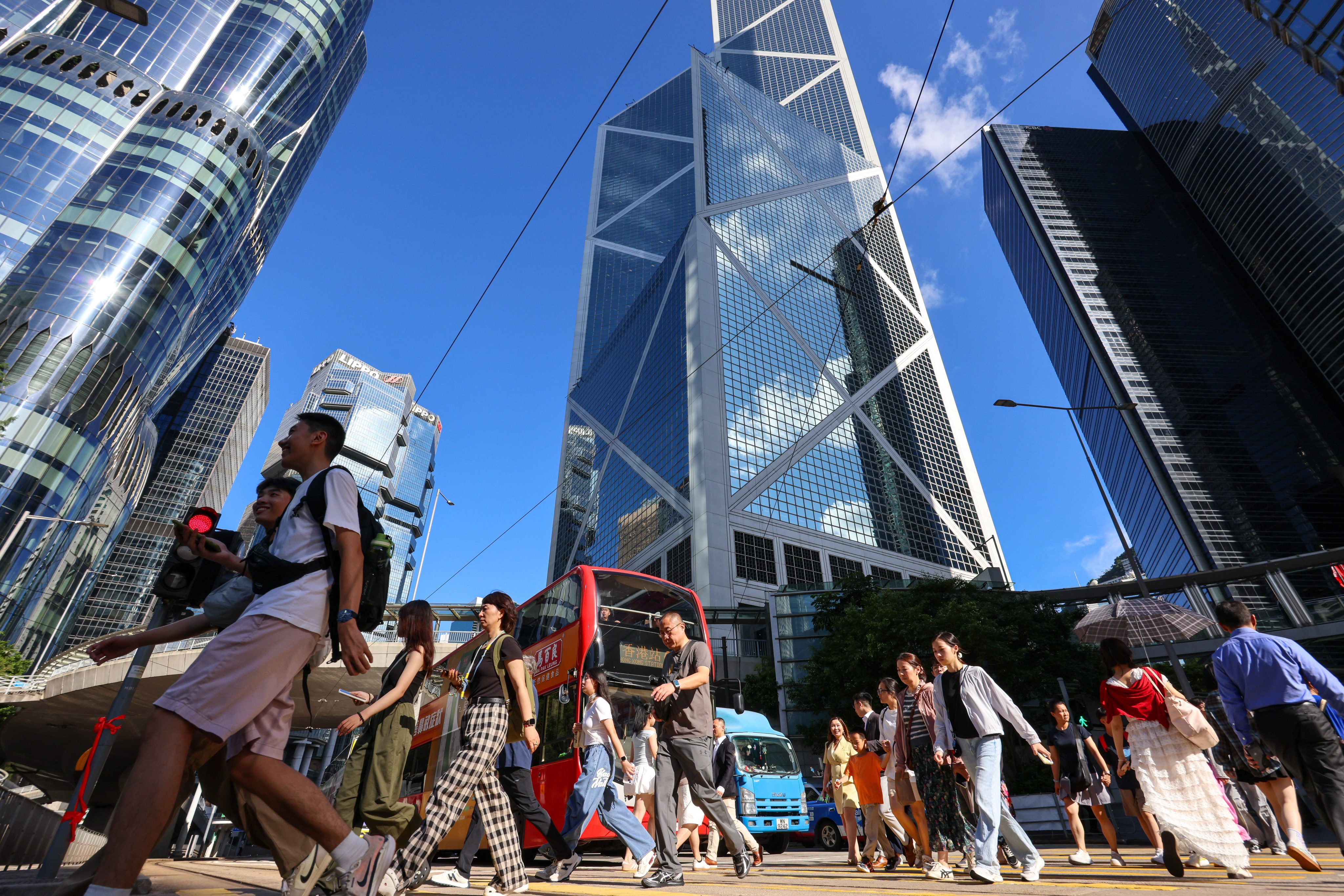 Pedestrians in Central, Hong Kong, on August 15, 2025. Photo: Jelly Tse