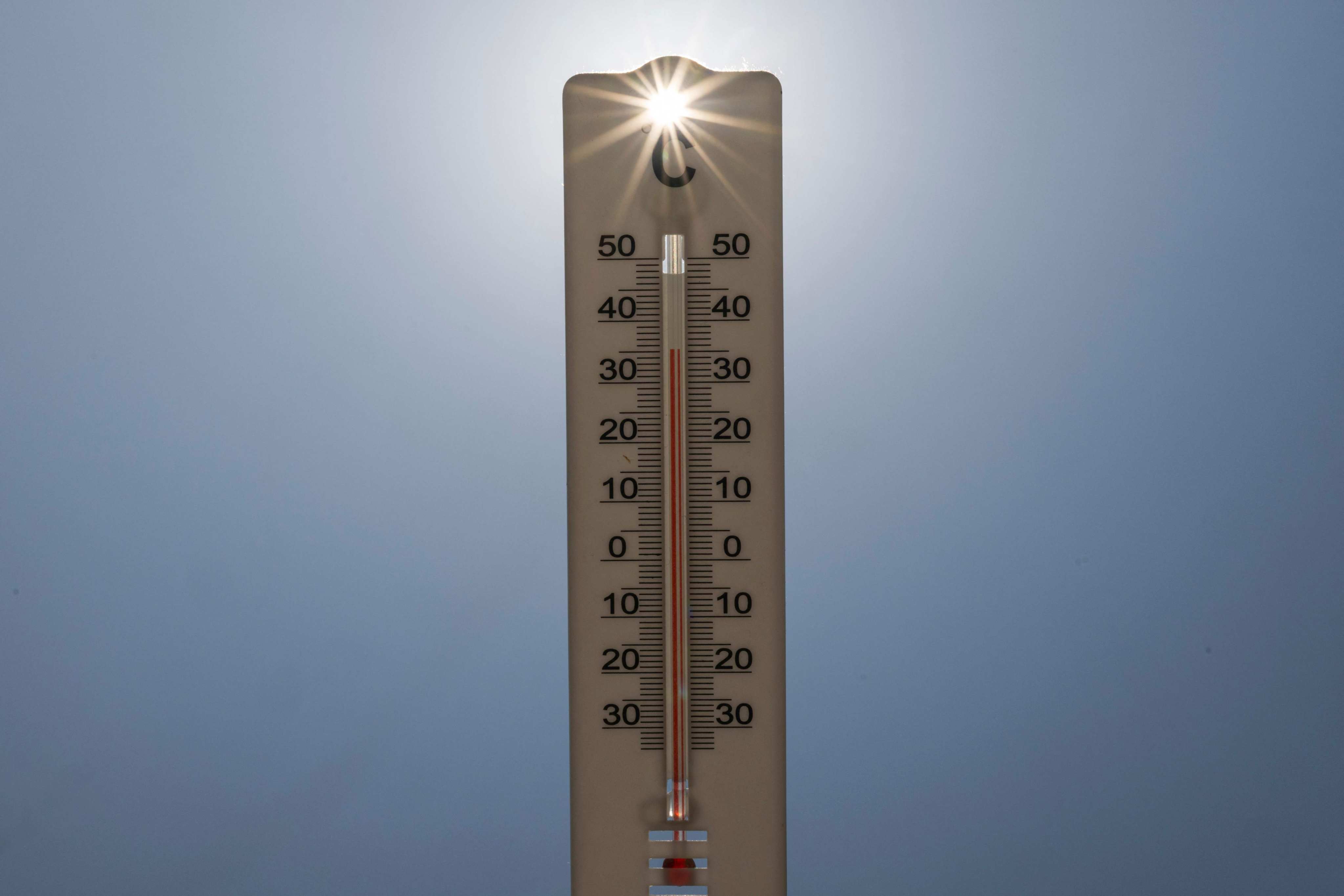 A thermometer reading 35 degrees Celsius in Montreuil, France. Photo: AFP