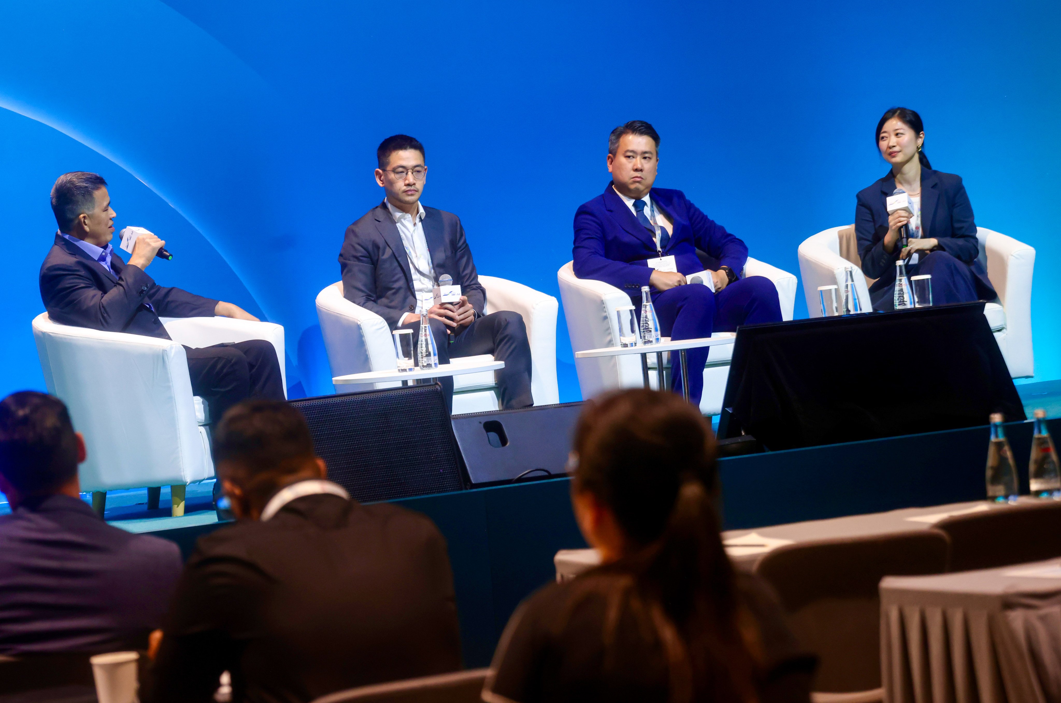 (From left) Artificial Intelligence Association of Hong Kong founder and chairman Neil Tan, IBM Consulting's Sony Angel Han, Fano Labs' Albert Lam and Ellen Lau of Preface AI at the panel discussion. Photo: Jonathan Wong