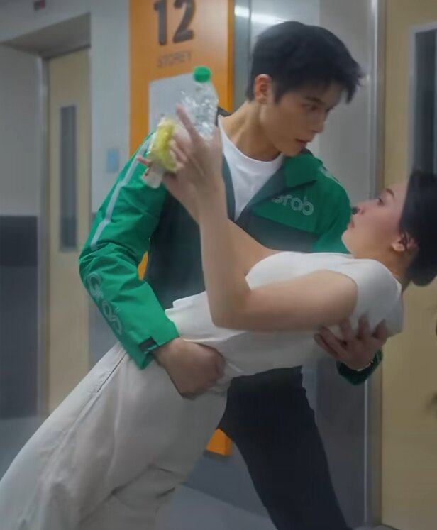 A screenshot from the trailer for “I Fell In Love with My Grab Driver”, a new microdrama series by Grab Singapore. Photo: YouTube / GrabOfficialSEA