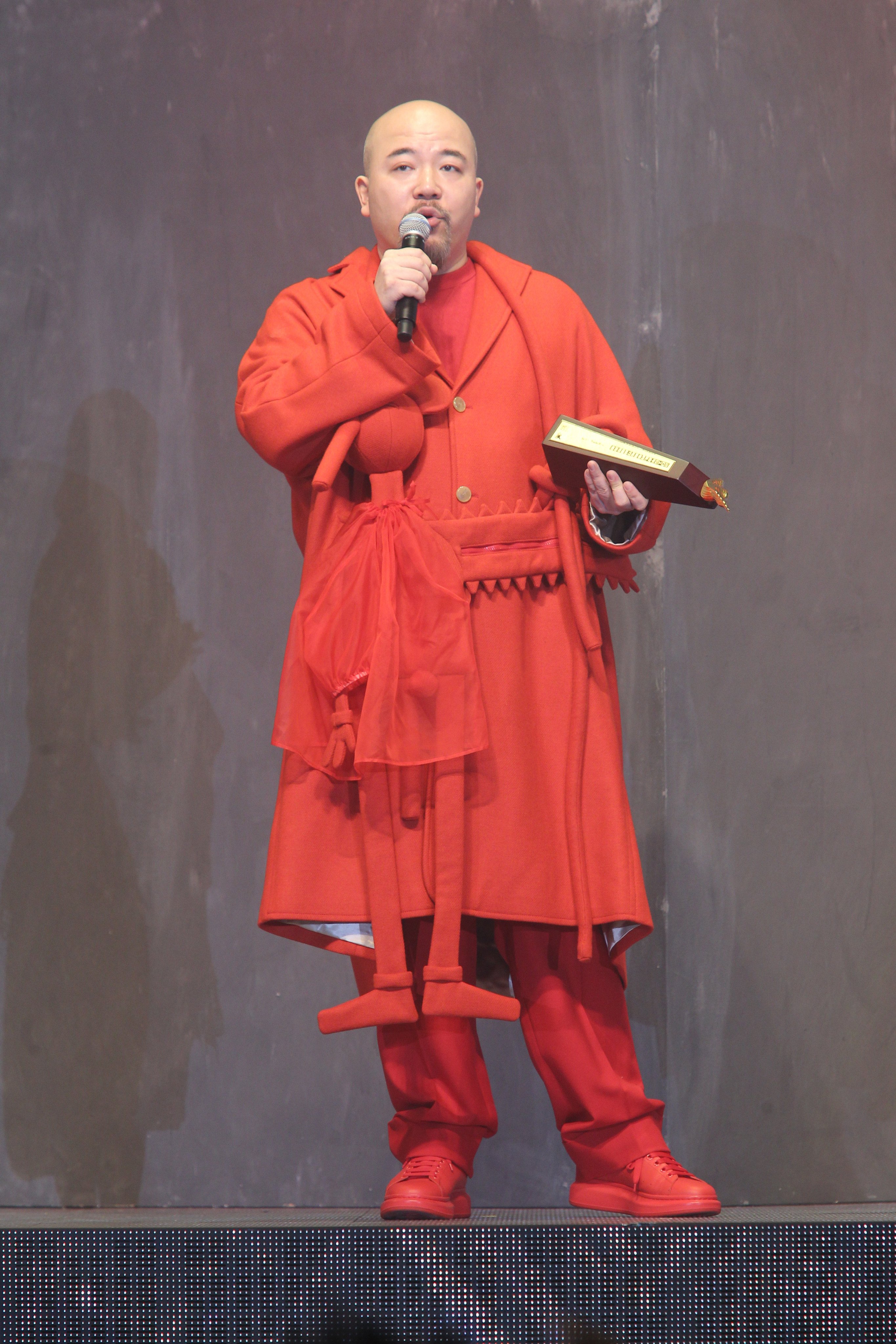 Wyman Wong attends the Ultimate Song Chart Awards 2016 at the Hong Kong Convention and Exhibition Centre on January 1, 2017. The Hong Kong lyricist, actor and fashionista has written career-defining hits for many Cantopop singers, appeared in various movies, designed and written about fashion, and promoted LGBTQ visibility in his home city. Photo: Visual China Group via Getty Images