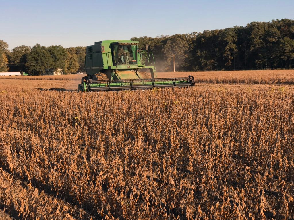 A farmer harvests a soybean plot in Colt, Arkansas. China has met its commitment to buy US soybeans in the 2025 season, a Trump administration trade official says. Photo: Handout