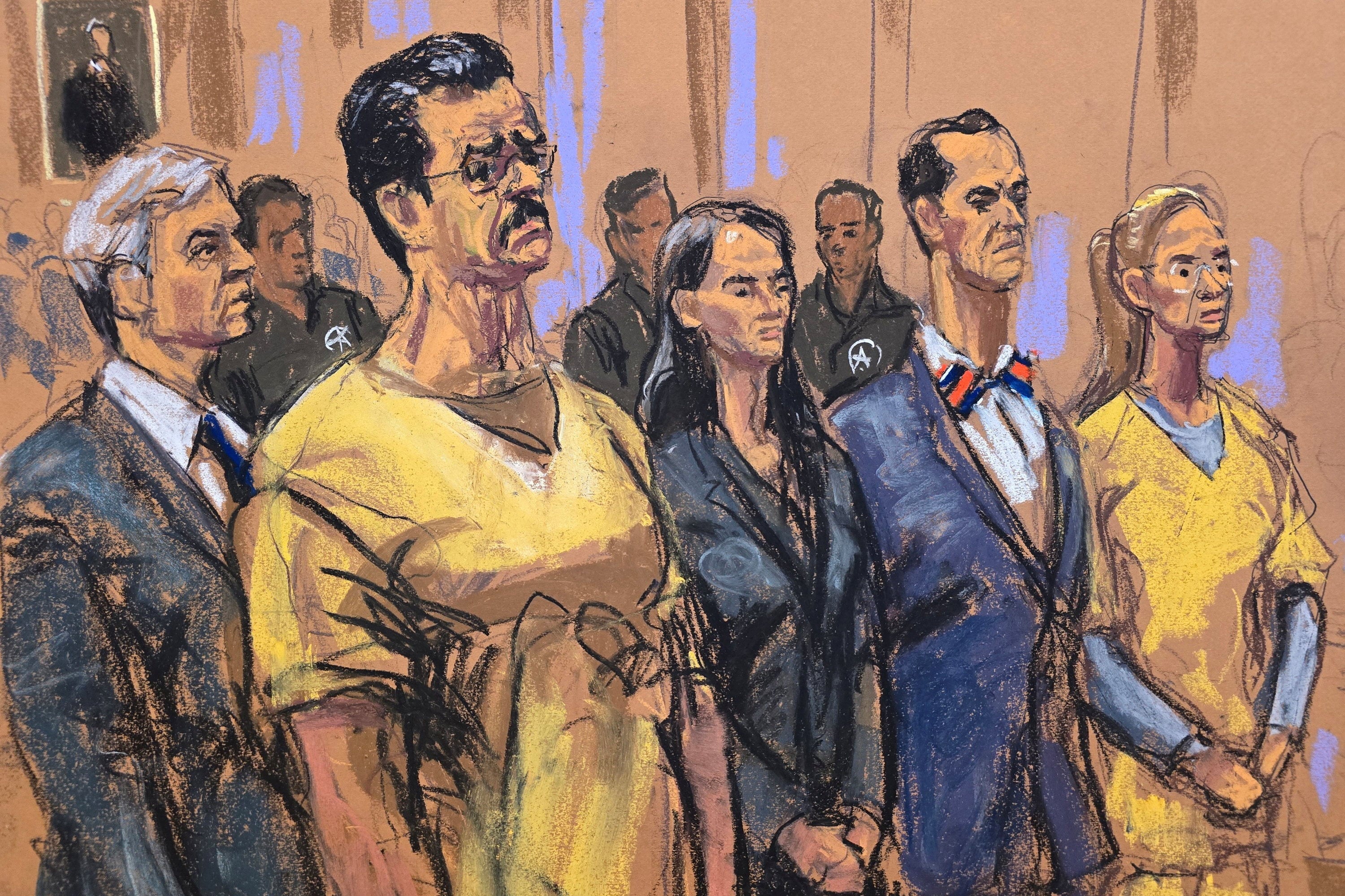 Cilia Flores and Nicolas Maduro at a court hearing in June. Image: Jane Rosenberg via Reuters