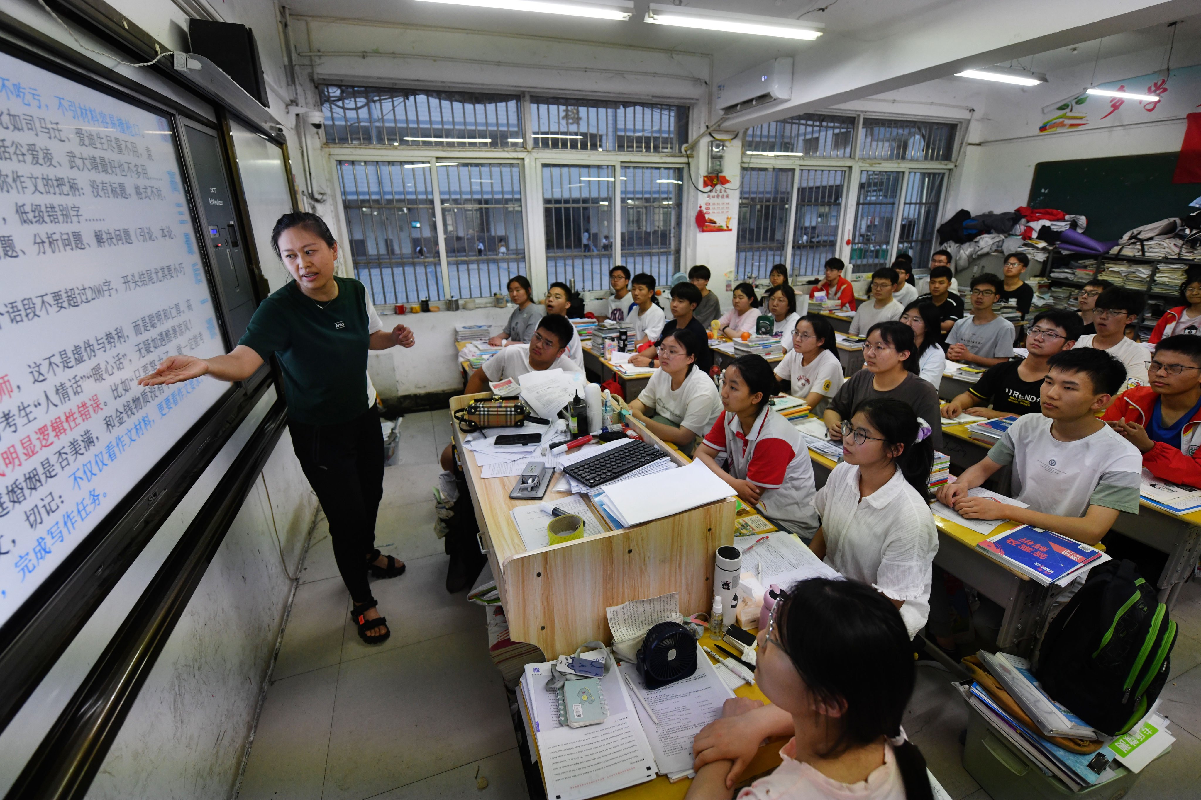 Students at Fuyang No 2 Middle School in Fuyang, Anhui province, in June. Photo: CFOTO/Future Publishing via Getty Images