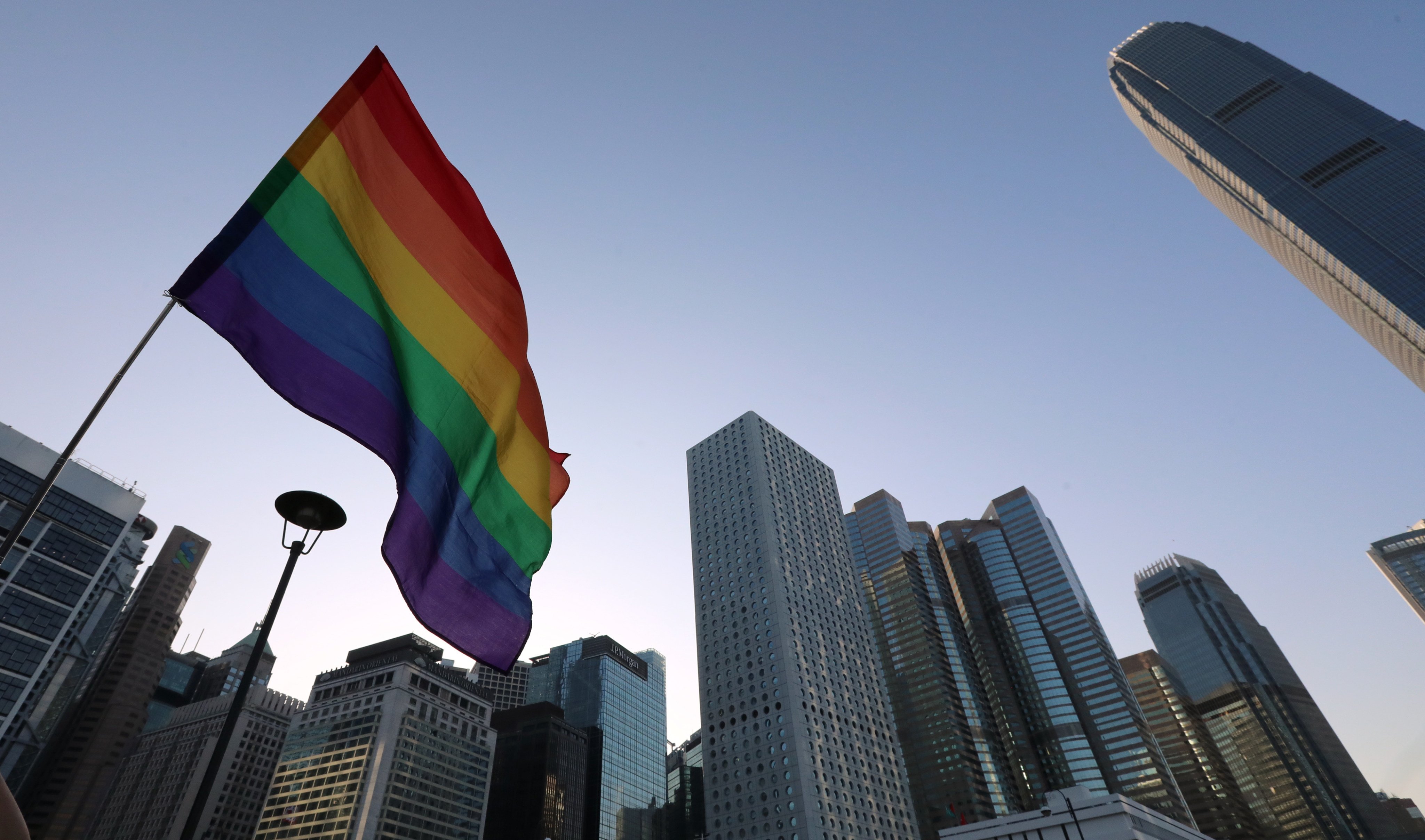 A rainbow flag at the 2019 Pride Parade in Central, which was downgraded to a rally after police rejected organisers’ application for a street march. Photo: Felix Wong