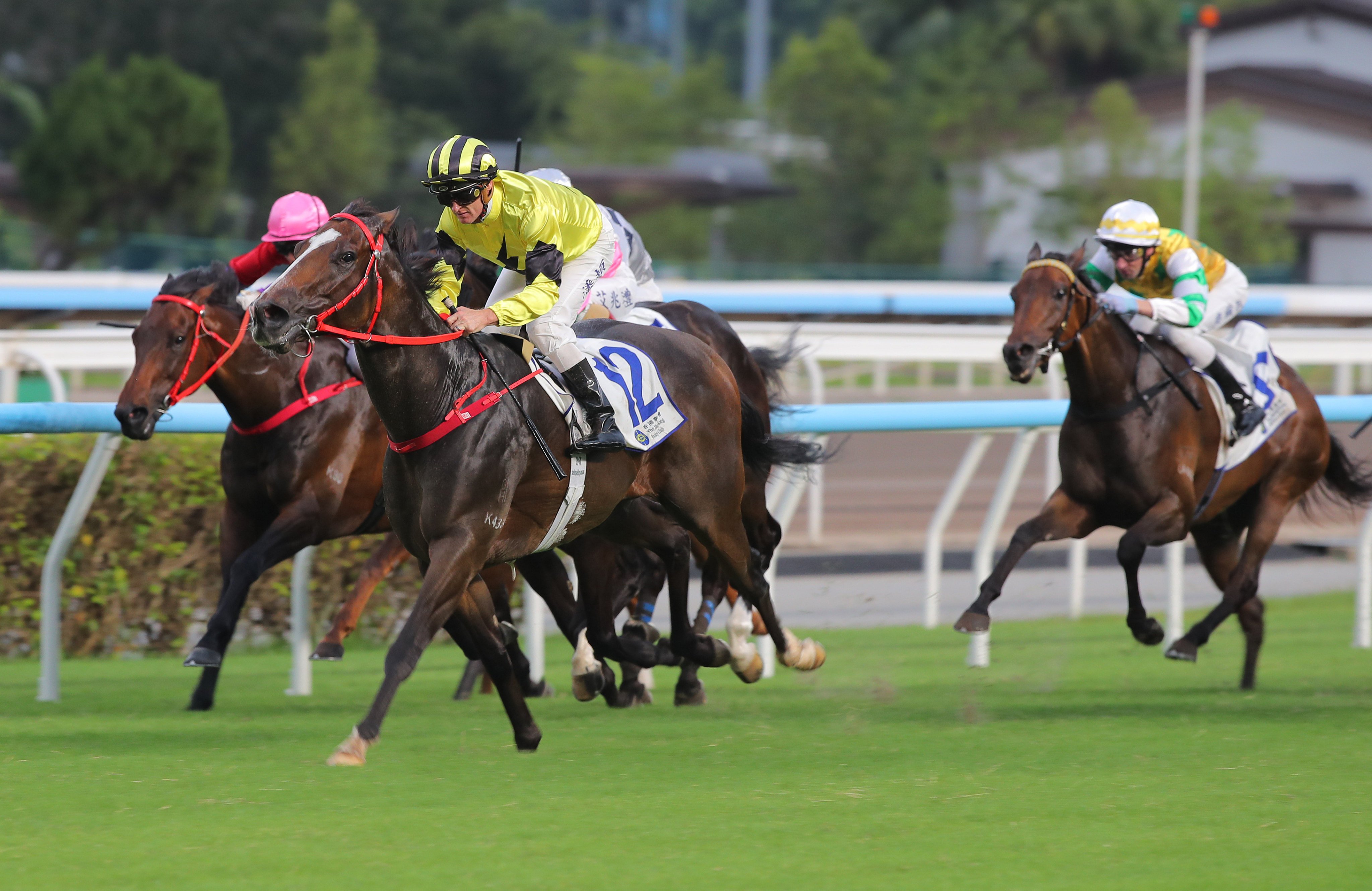 Zac Purton guides Nyx Gluck to victory at Sha Tin on Sunday. Photos: Kenneth Chan