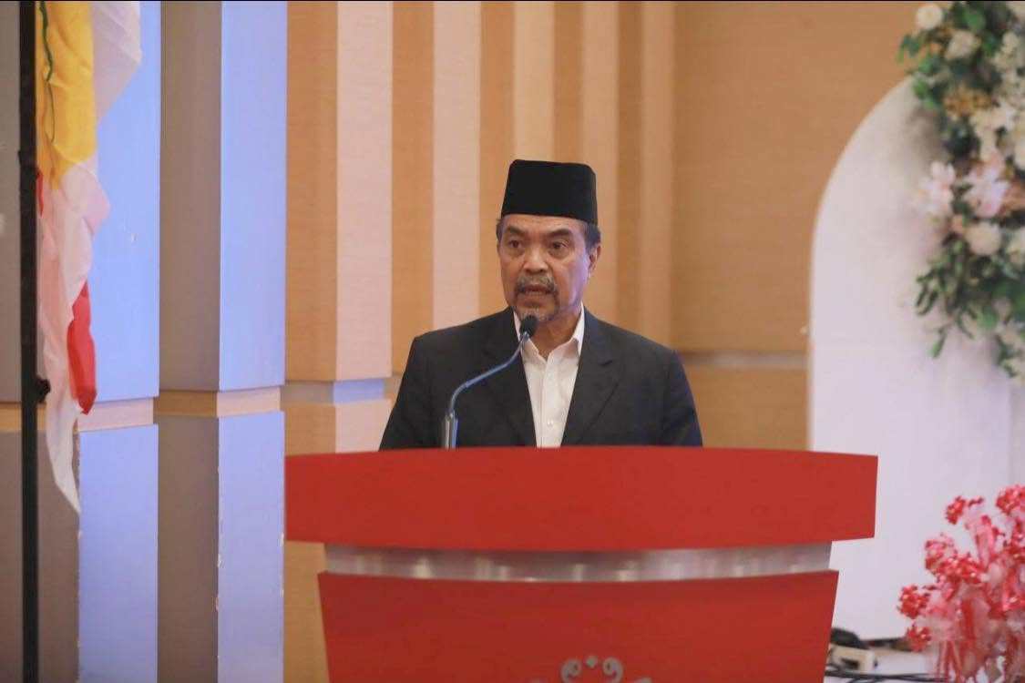 Jamil Khir Baharom speaks at an Umno event in April 2025. Photo: Facebook / dsjamilkhir