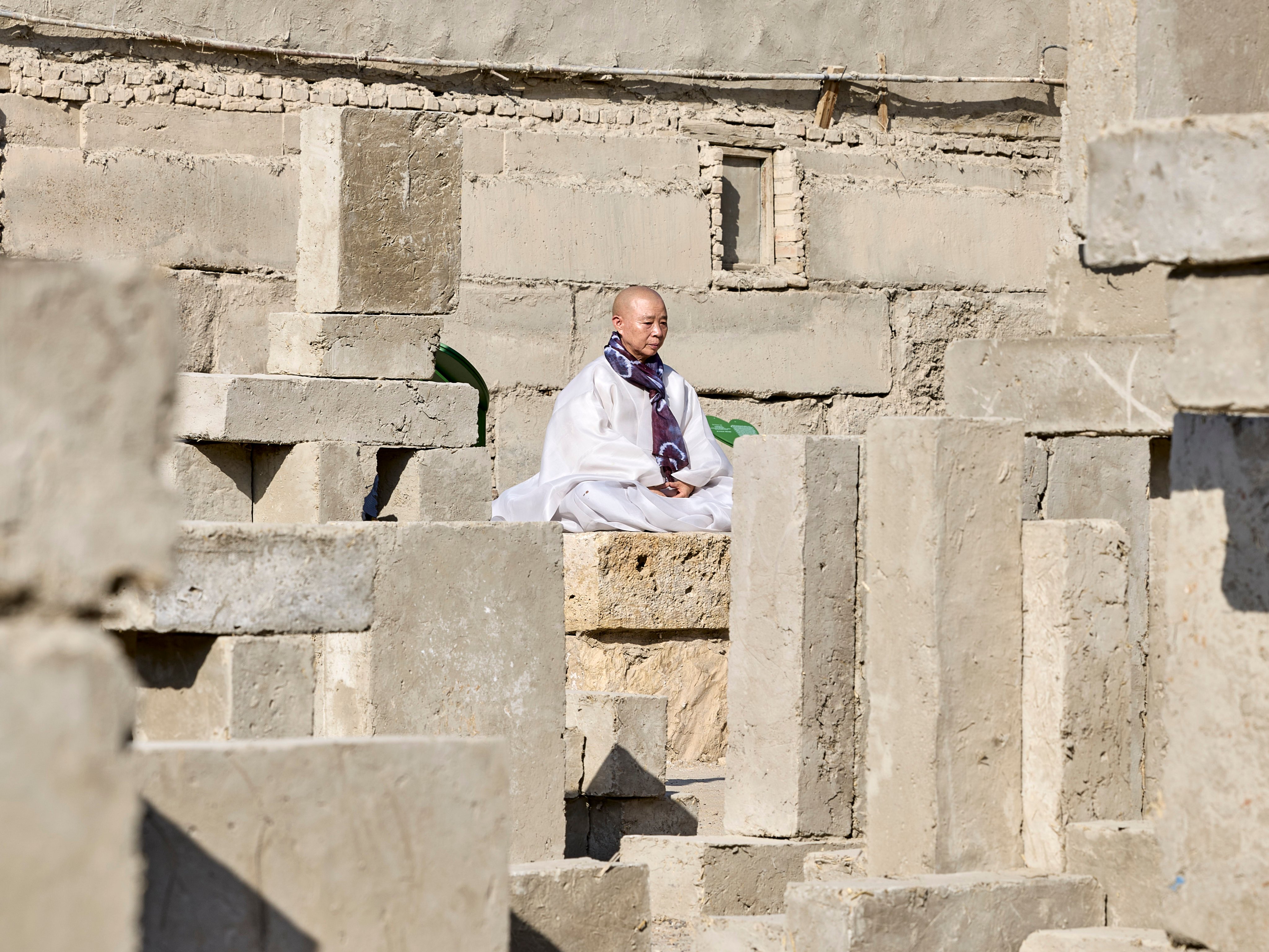 Chef-nun Jeong Kwan at the Bukhara Biennale, in Uzbekistan, as part of a kimchi-fermentation collaboration with the Koryo-saram community. Photo: courtesy Andrey Arekelyan and Uzbekistan Art and Culture Development Foundation (ACDF)