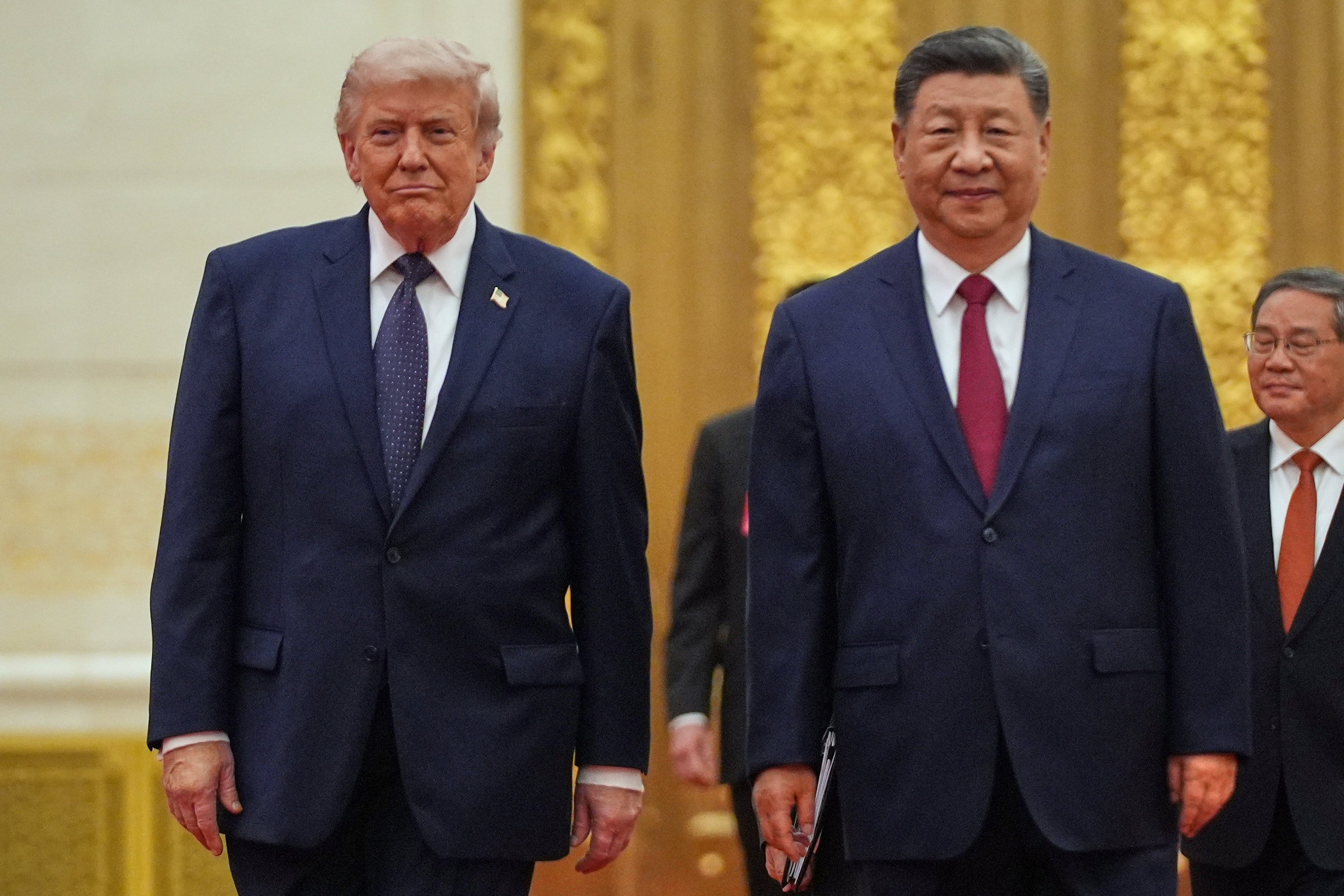 President Xi Jinping and US President Donald Trump arrive at a state dinner at the Great Hall of the People in Beijing on May 14. Photo: AP Photo