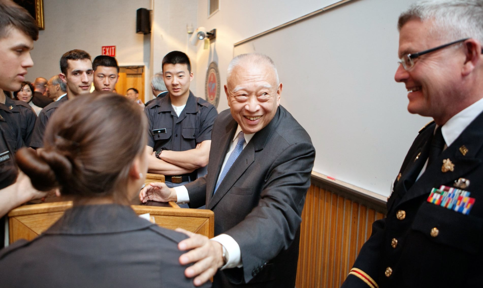 Tung Chee-hwa (centre) founded the China-United States Exchange Foundation in 2008. Photo: Handout