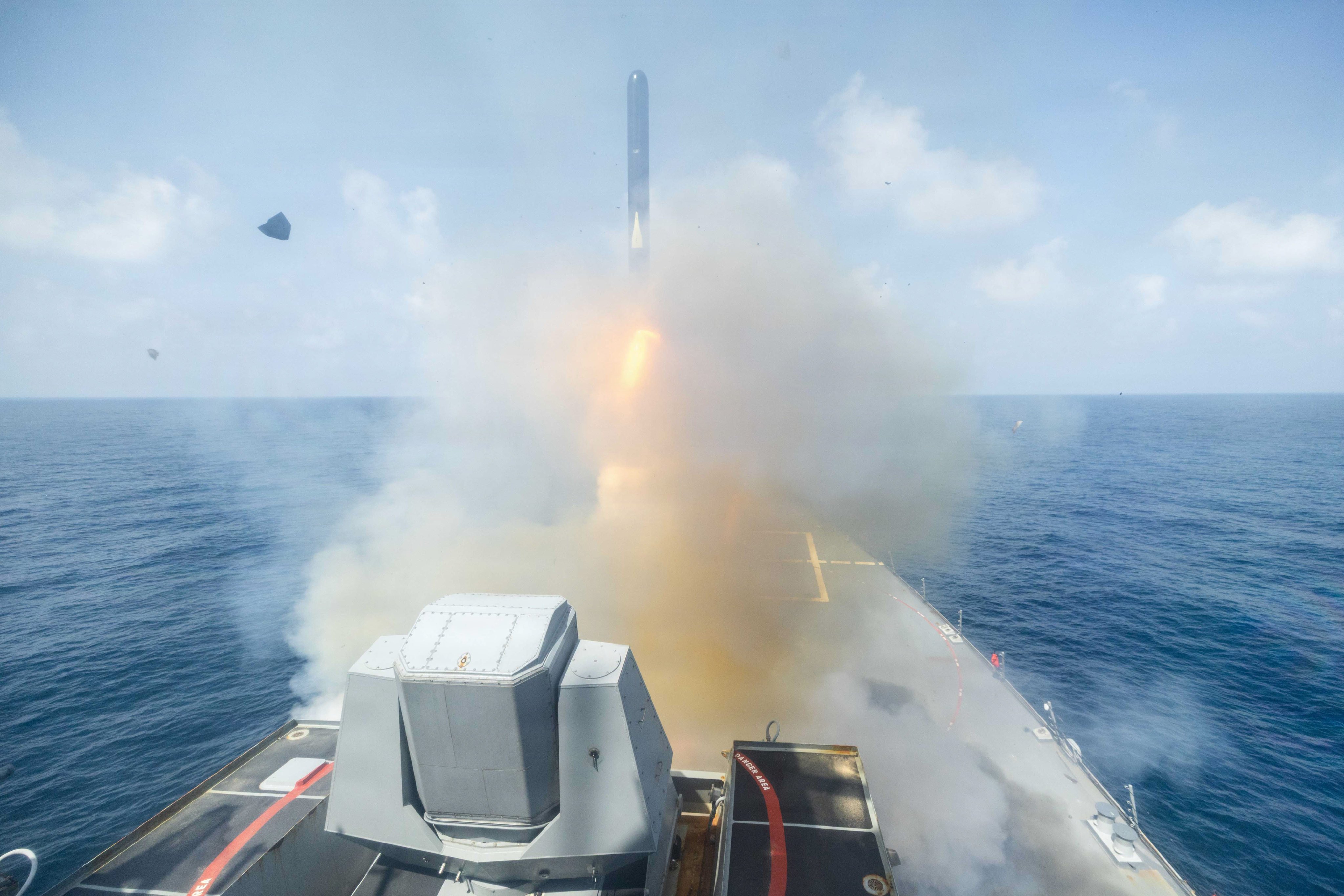 The USS Spruance fires a Tomahawk cruise missile during Operation Epic Fury. Photo: US Navy