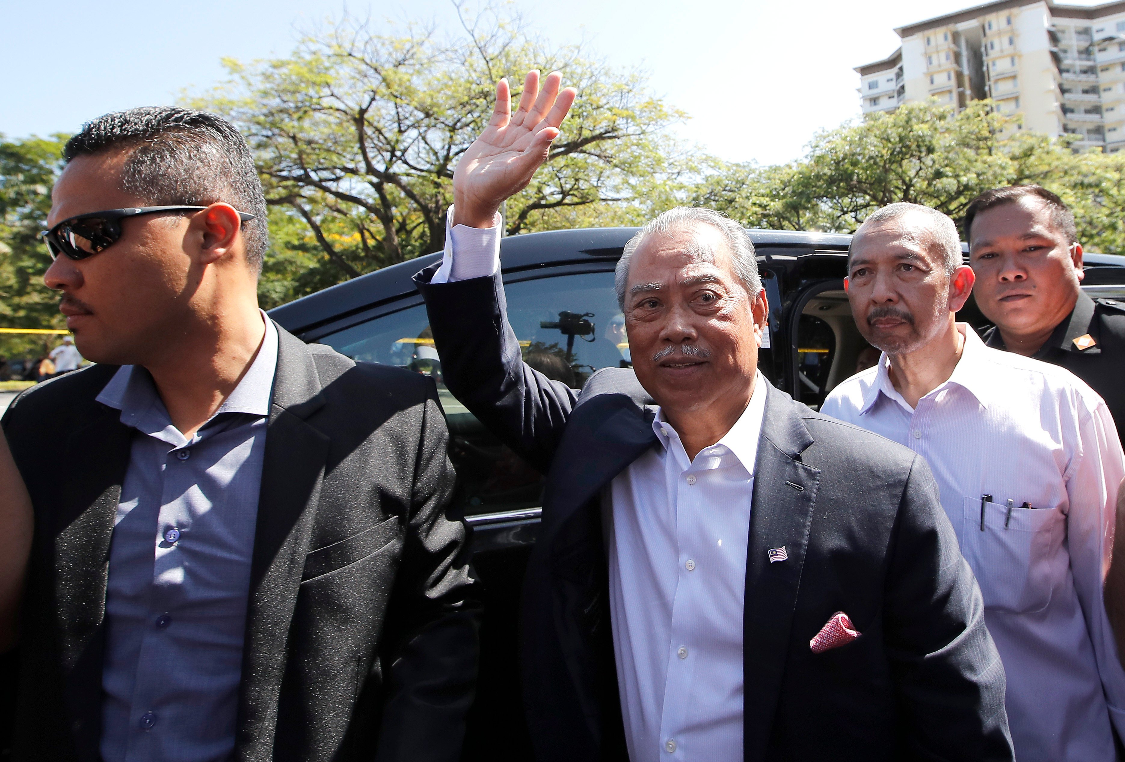 Malaysia’s former prime minister Muhyiddin Yassin (centre) in 2023. Photo: AP