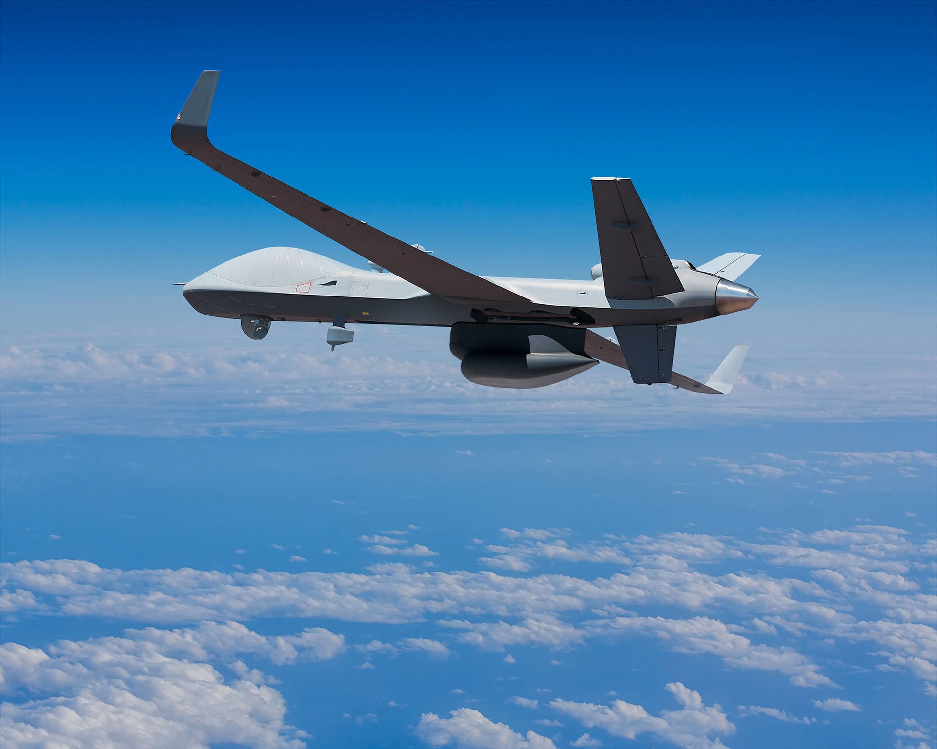 The MQ-9B SeaGuardian surveillance drone is made by General Atomics Aeronautical Systems. Photo: Handout