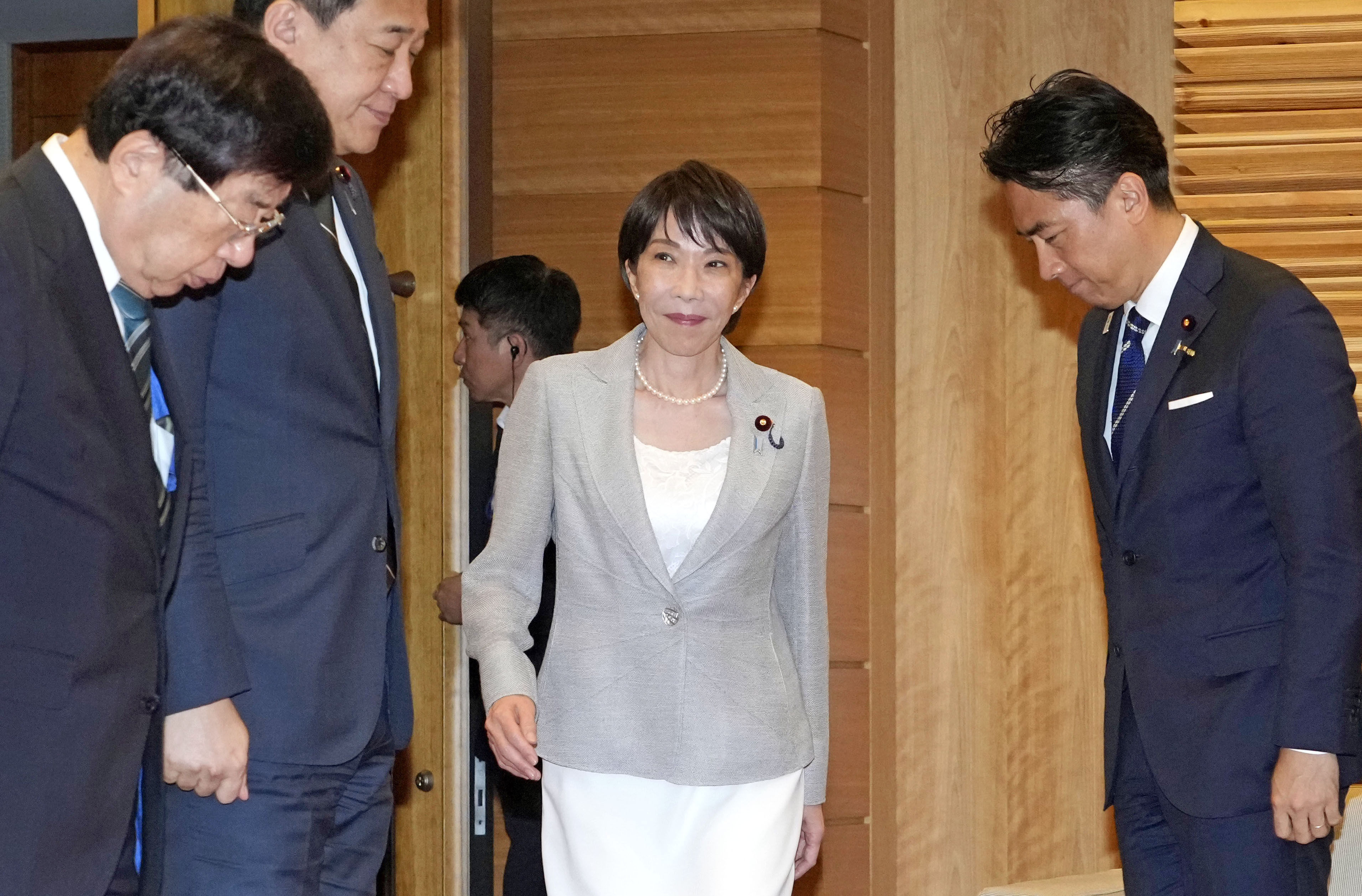 Japanese Prime Minister Sanae Takaichi arrives for a cabinet meeting on Tuesday. Photo: Kyodo