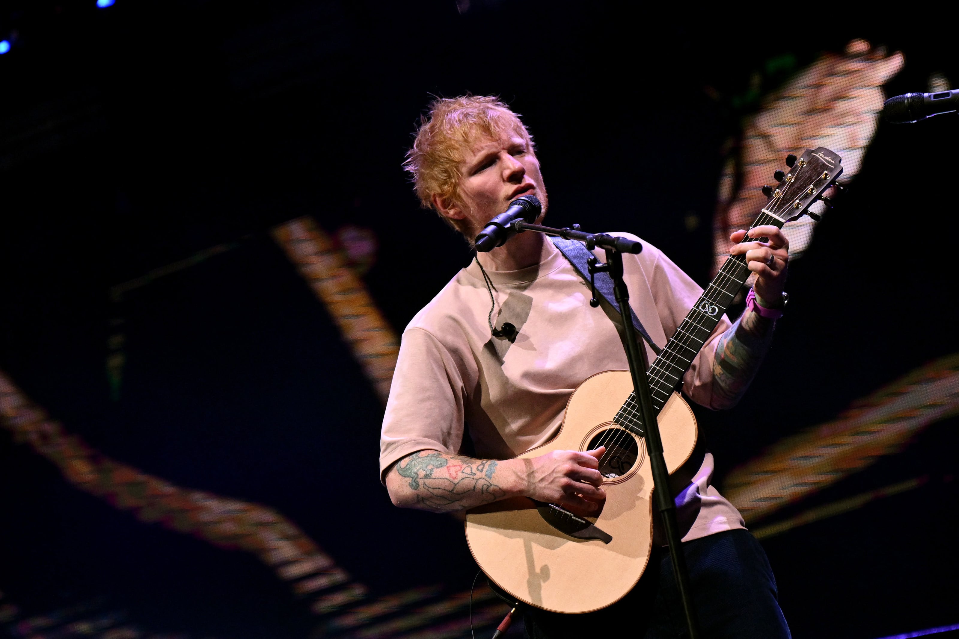 Ed Sheeran performing in Boston in 2025. Photo: TNS