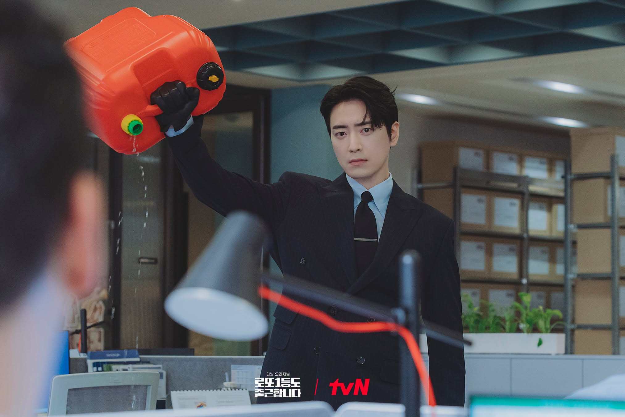 Lee Joon-hyuk plays lottery winner Gong Eun-tae in a still from The Ordinary Jackpot. Seo Hyun-woo and Oh Dae-hwan also feature in the new Korean drama’s lead cast.