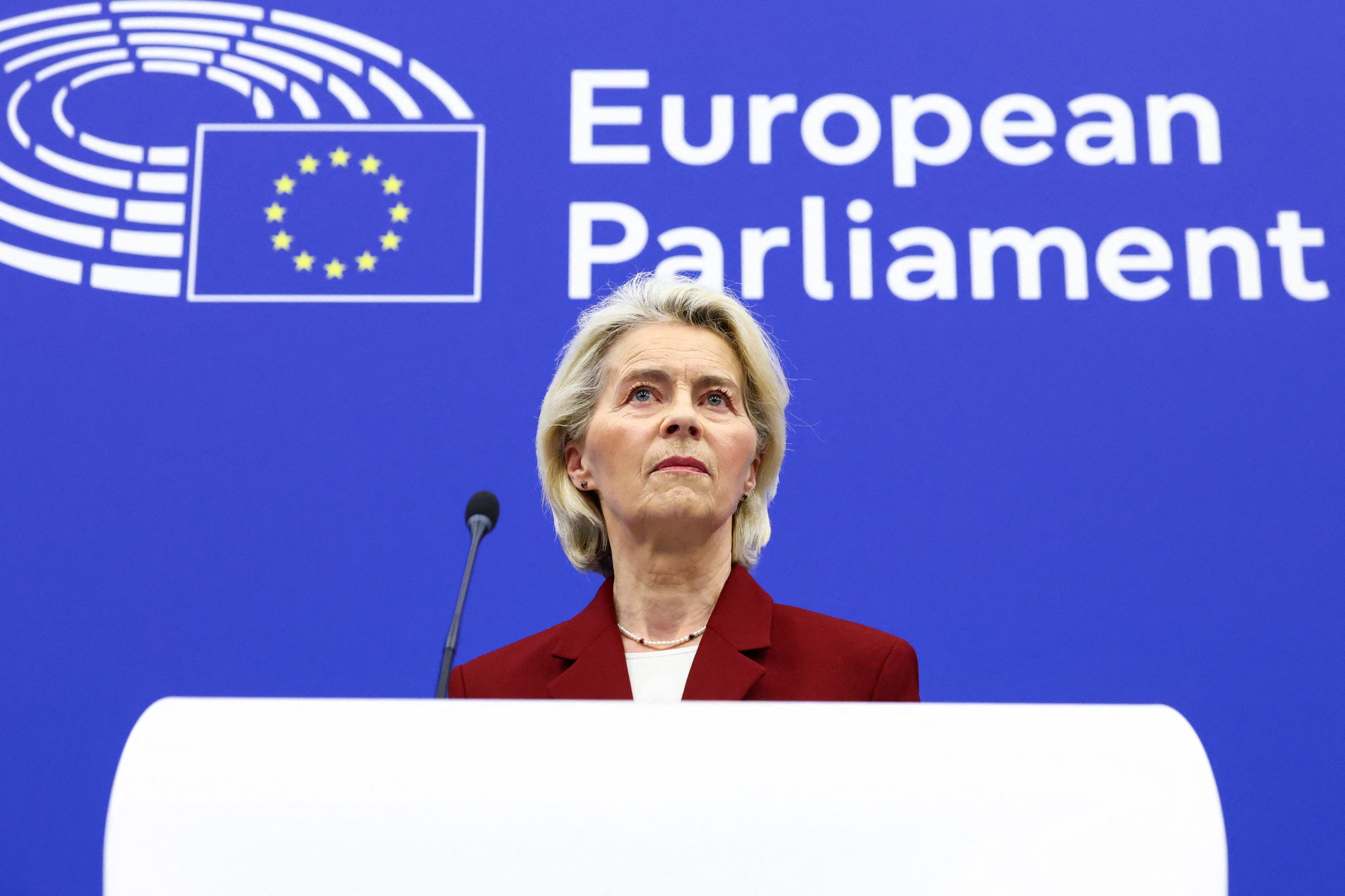 European Commission President Ursula von der Leyen attends a press conference in Strasbourg. Photo: Reuters