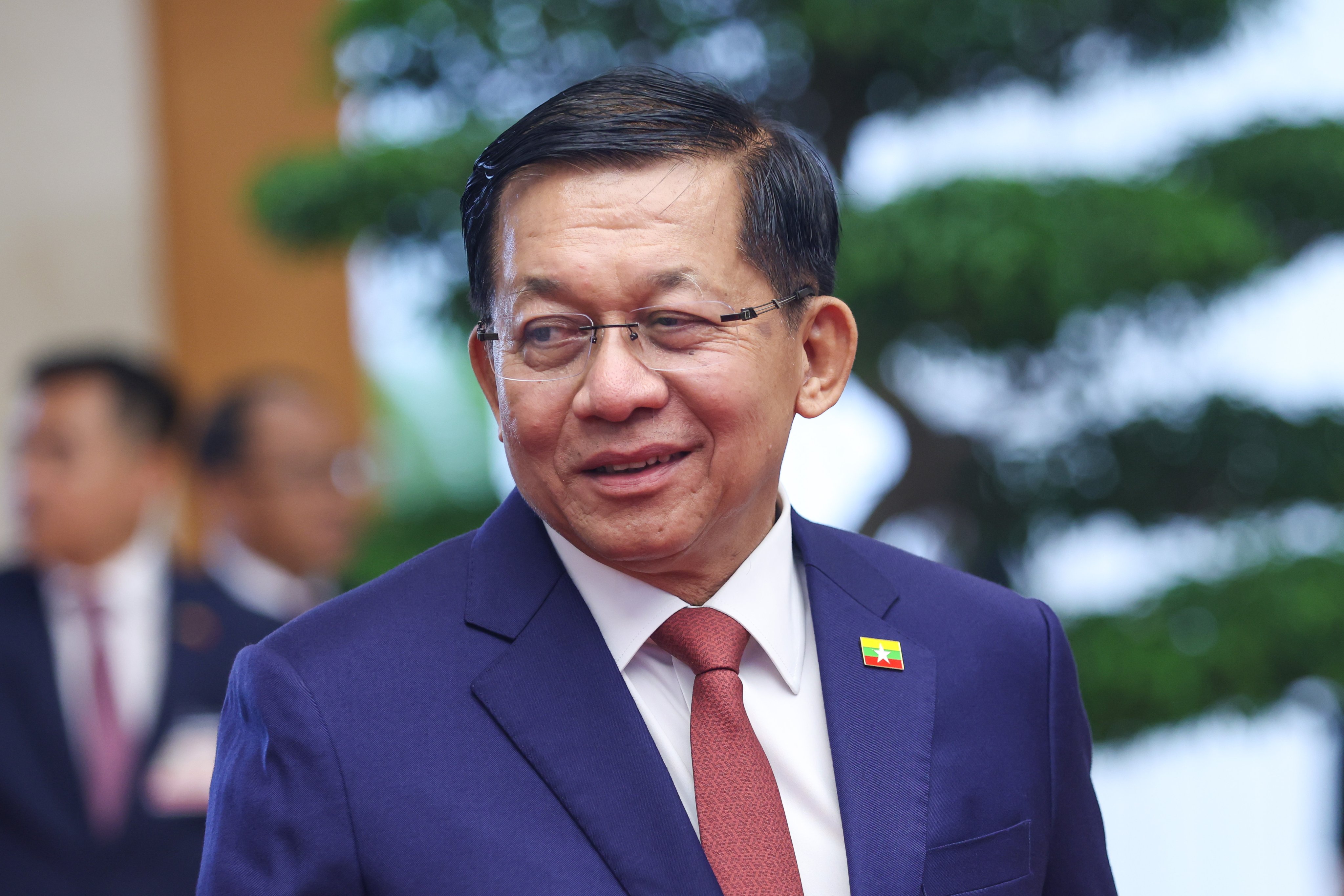 Myanmar’s President Min Aung Hlaing is seen in Vietnam on September 5. Photo: EPA