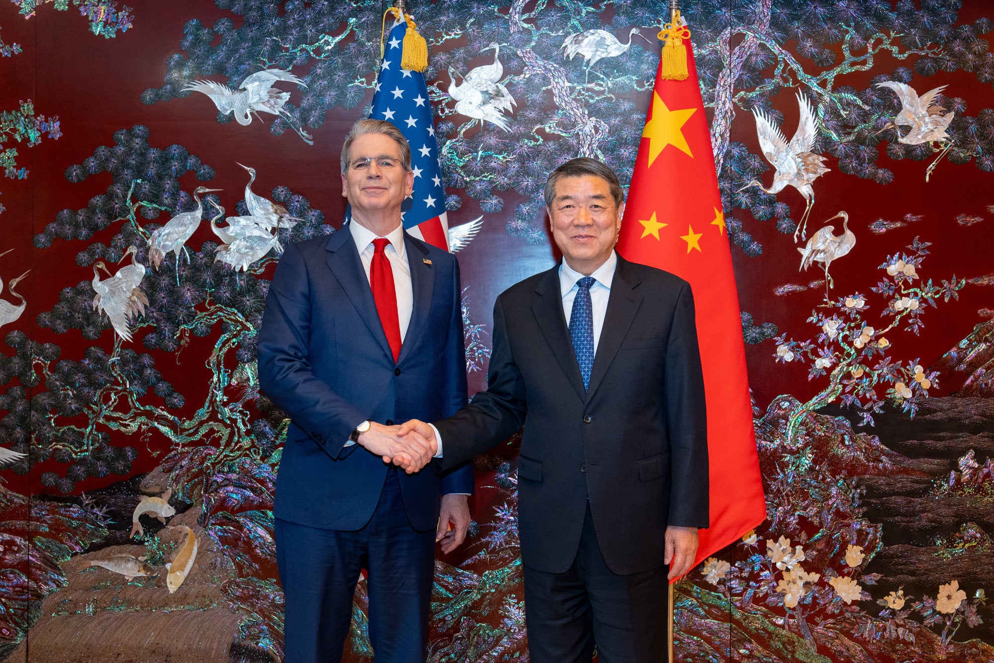 US Treasury Secretary Scott Bessent and Chinese Vice-Premier He Lifeng meet in Seoul, South Korea on May 13. The pair will meet again this weekend for preparatory talks before Chinese President Xi Jinping’s summit with US President Donald Trump in Washington next week. Photo: Keystone via AP