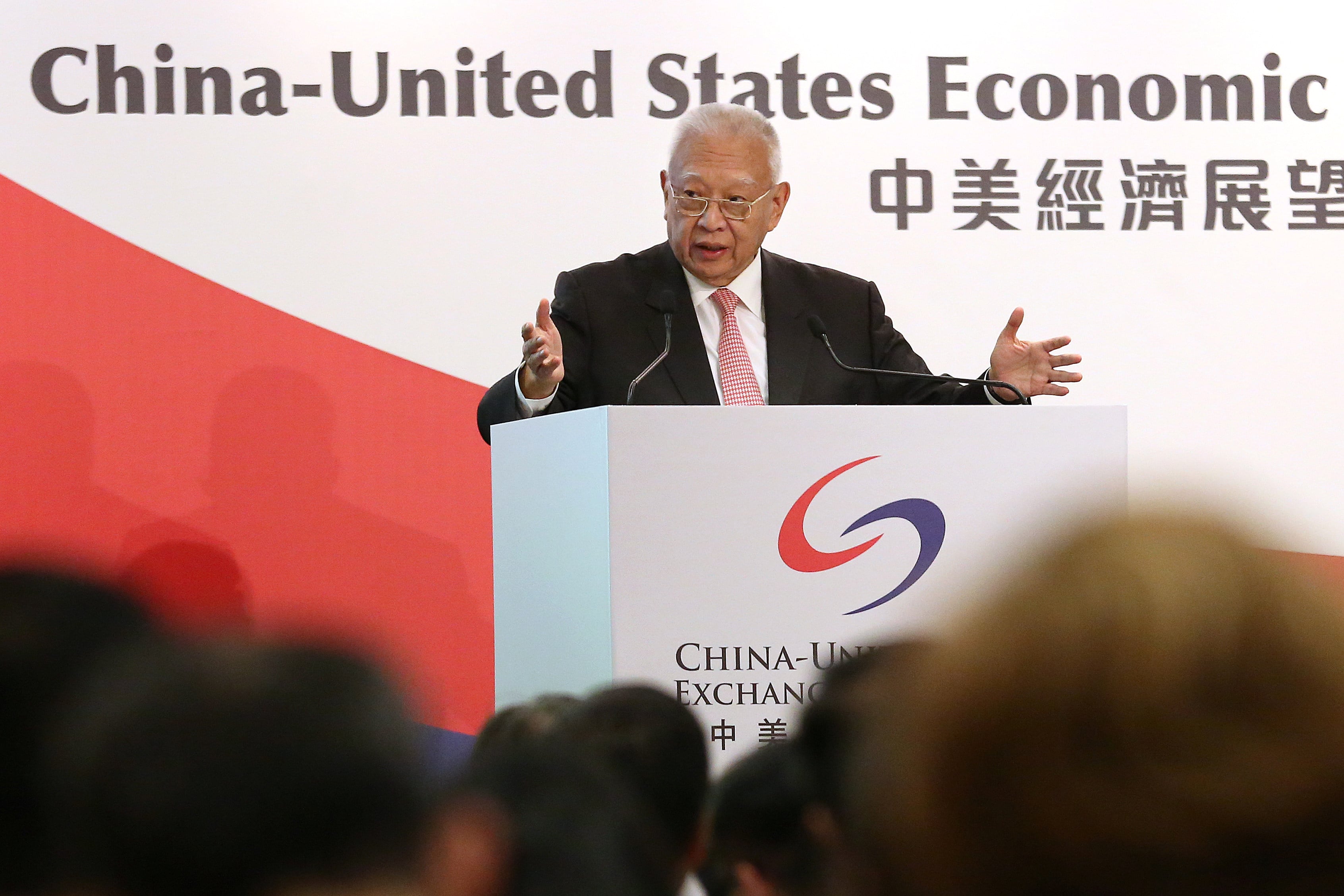 The late Tung Chee-hwa at the first annual China-United States Exchange Foundation’s conference at the Hong Kong Convention and Exhibition Centre in Wan Chai on December 3, 2014. Photo: Nora Tam