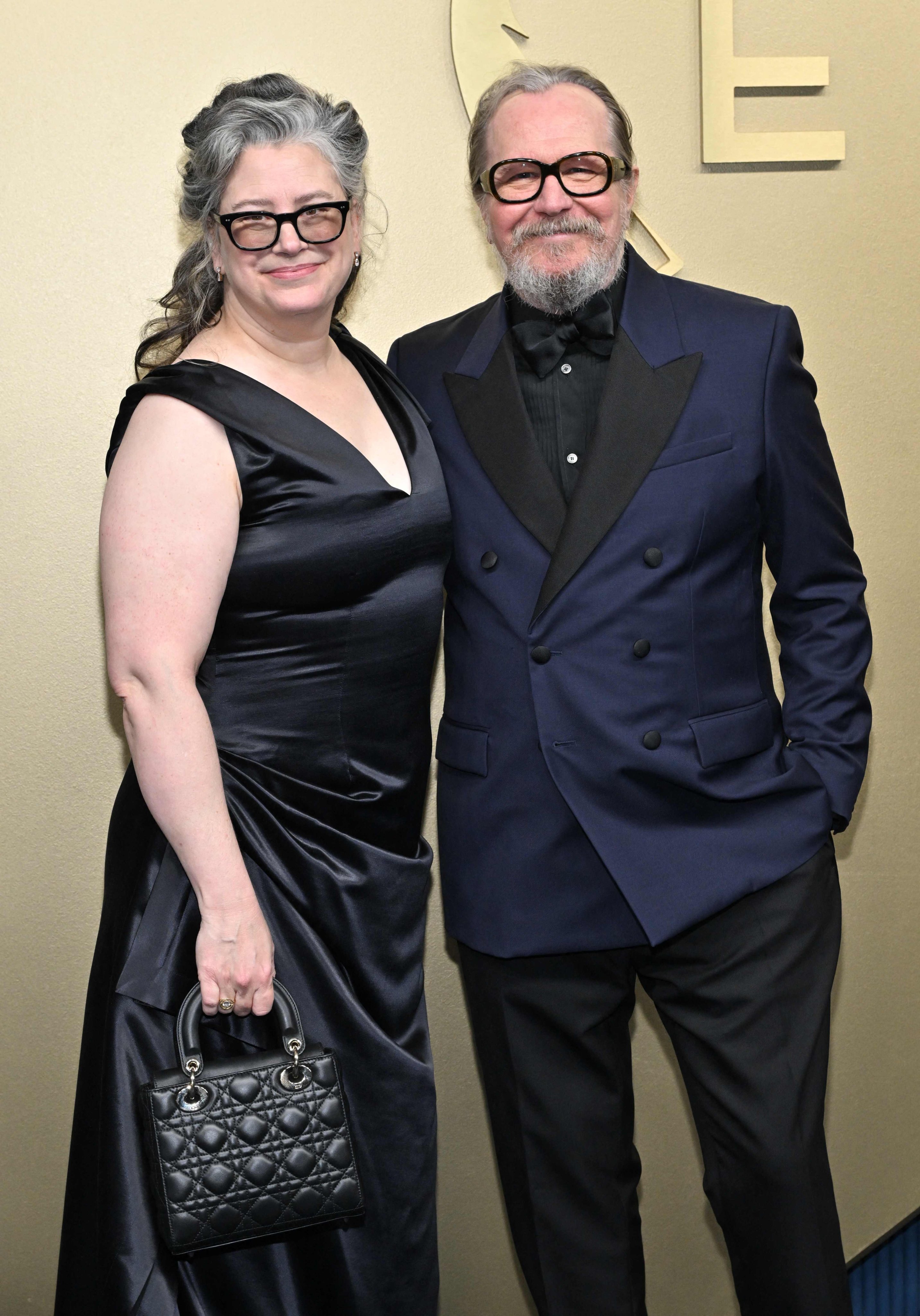 British actor Gary Oldman and his wife, Gisele Schmidt, at the 78th Emmy Awards in Los Angeles on September 14. Photo: AFP
