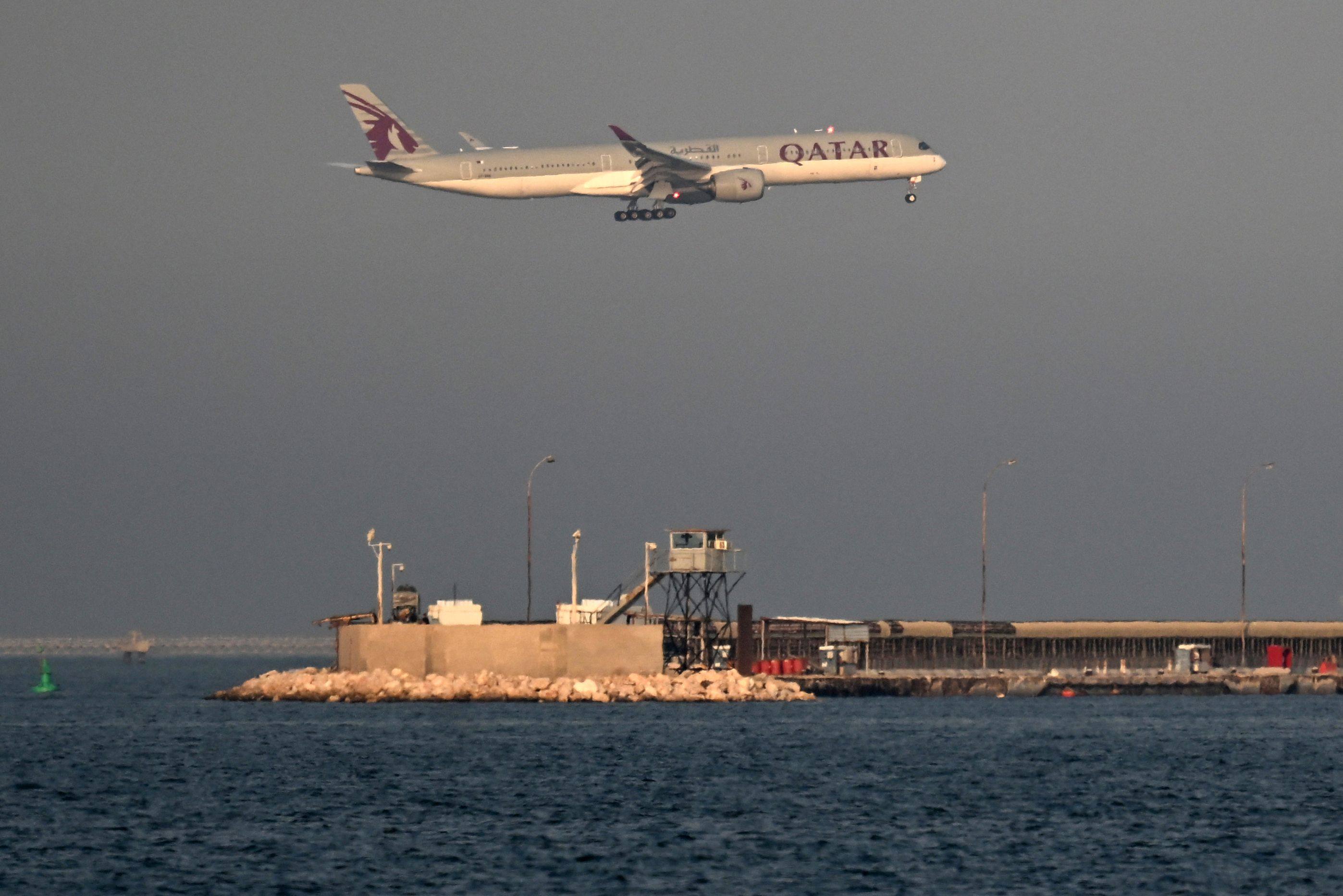 A Qatar Airways aircraft prepares to land at Hamad International Airport in Doha last month. Photo: AFP