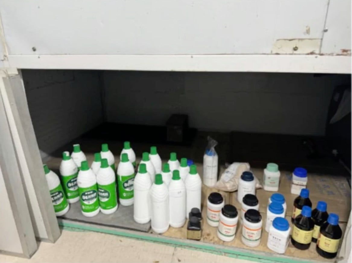 Police also seized chemicals during their raid. Photo: Handout