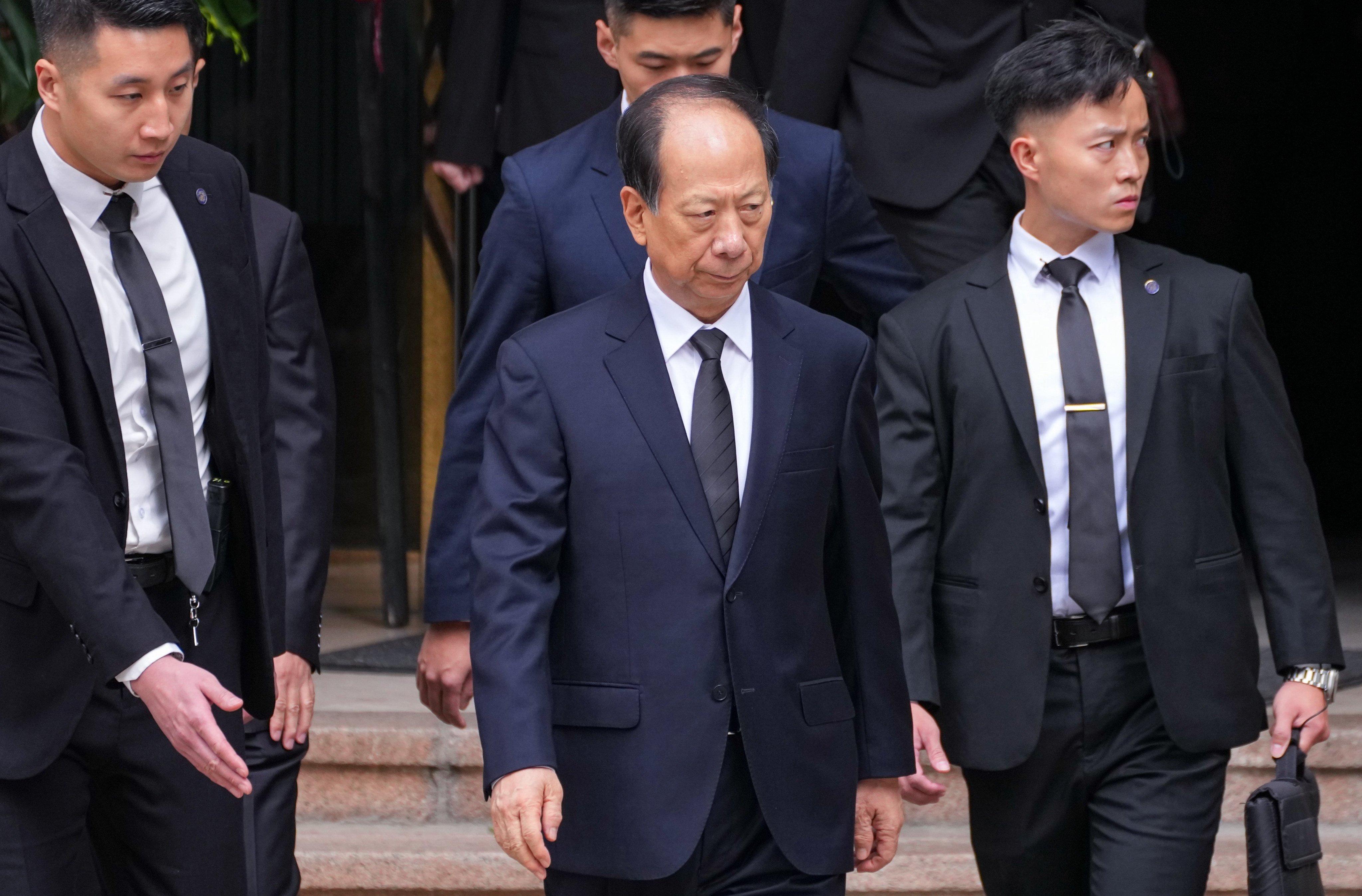Shi Taifeng (centre) attends Tung’s state funeral. Photo: Karma Lo