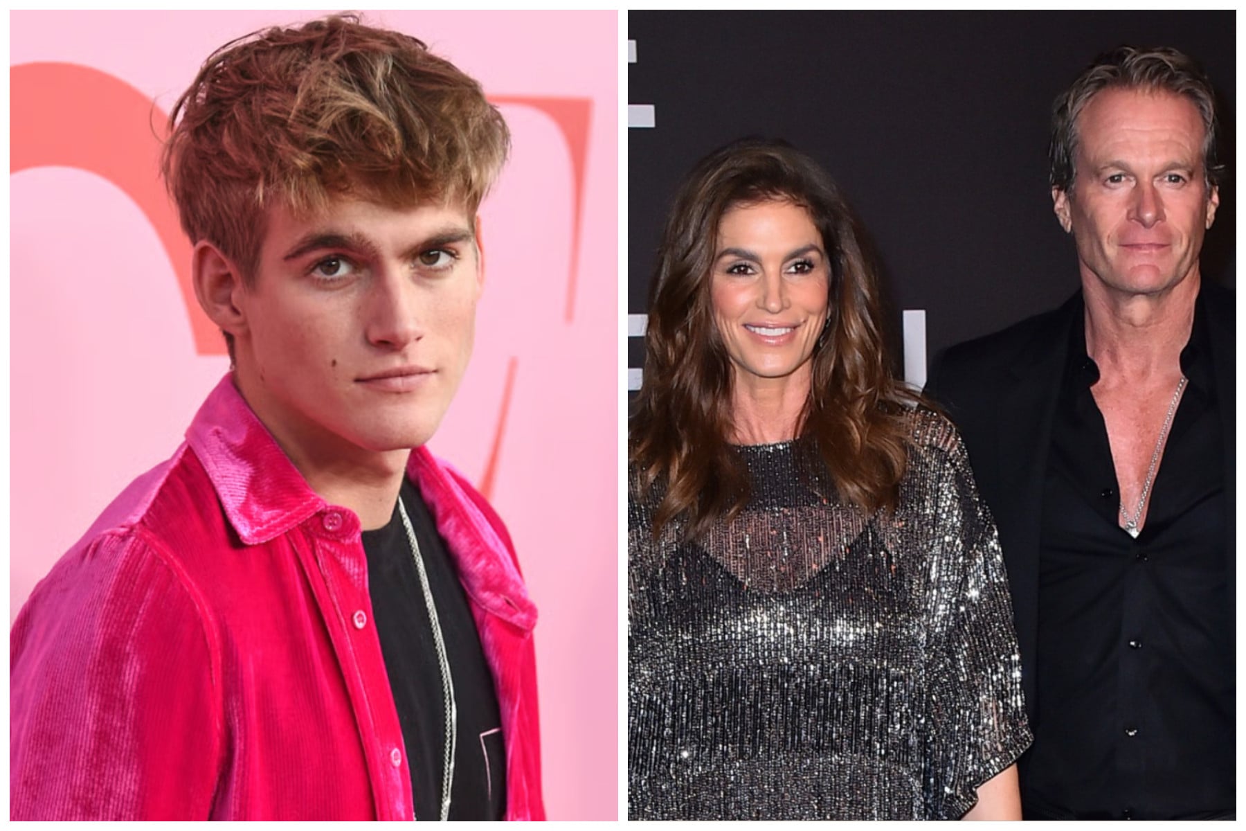 Presley Gerber (left), son of supermodel Cindy Crawford and businessman Rande Gerber (right), has died aged 27. Photos: Invision/AP
